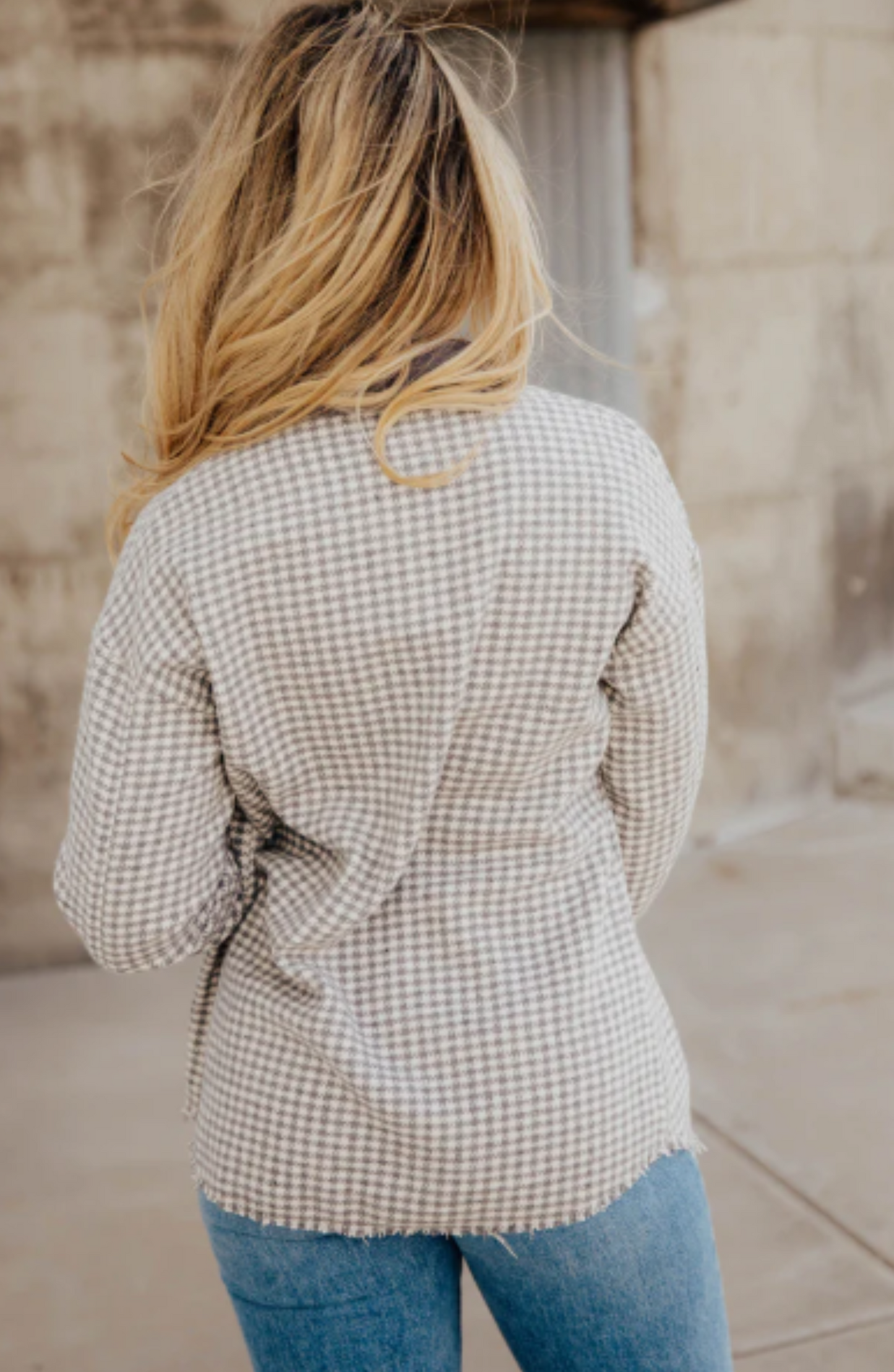 Houndstooth Corduroy Jacket (Slate)