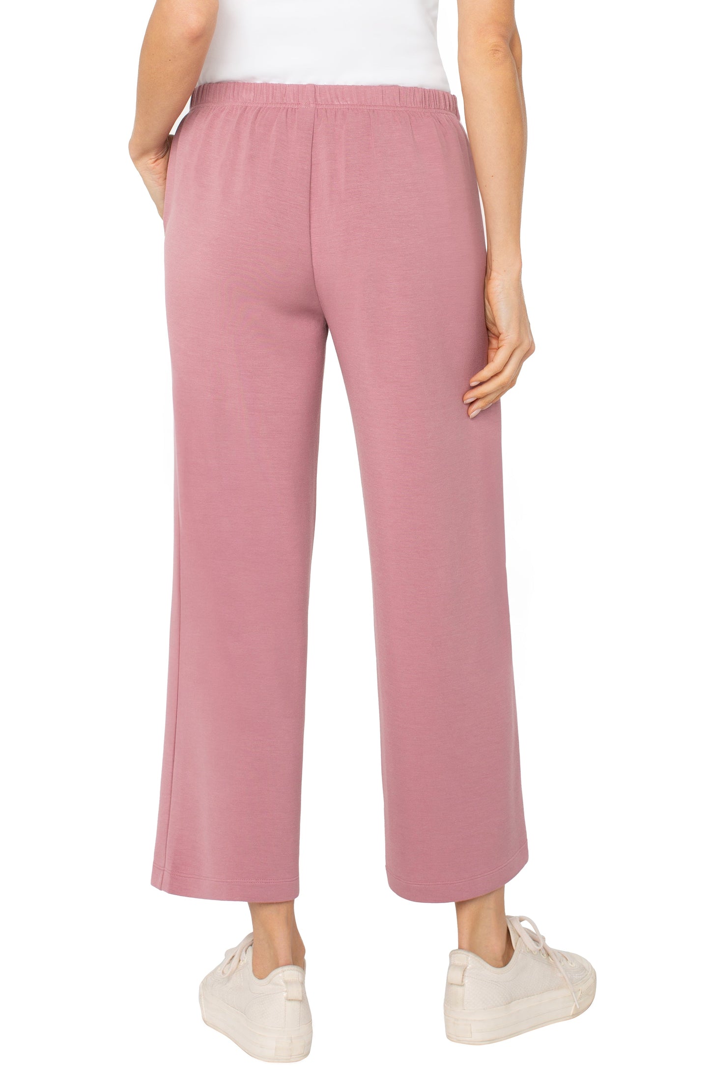 Liverpool Pull-on Wide Leg Crop Trouser (25" inseam) (Dried Lavender)