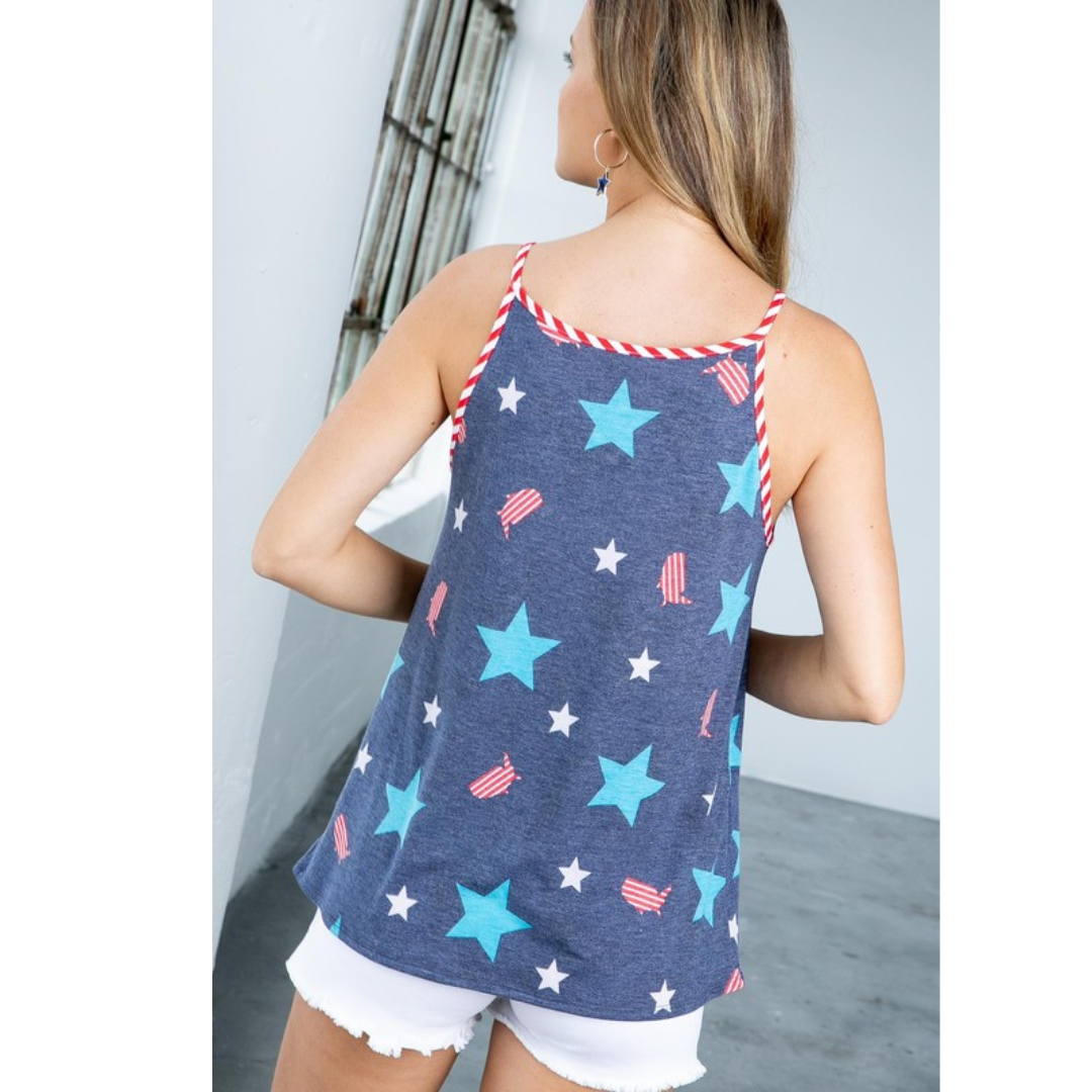 Stars 4th of July Tank (Red White Navy)