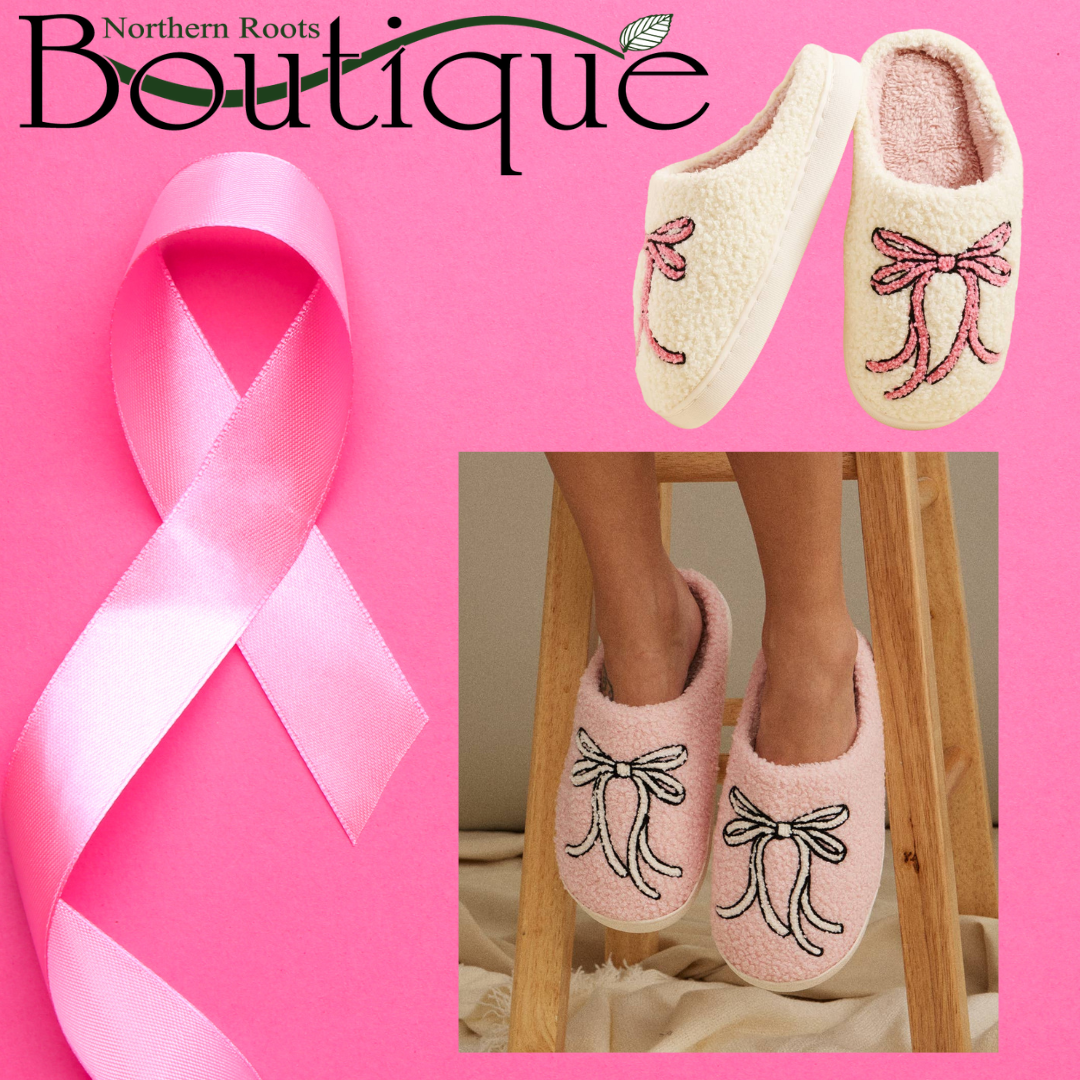 Large Ribbons Breast Cancer Awareness Slippers