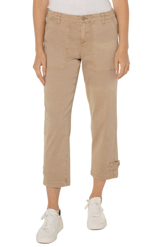 Liverpool Utility Crop Cargo w Cinched Leg (biscuit tan)