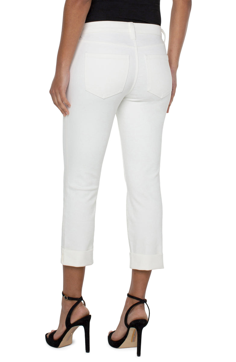 Liverpool Charlie Crop Wide Rolled Cuff 24" inseam (Bone White)