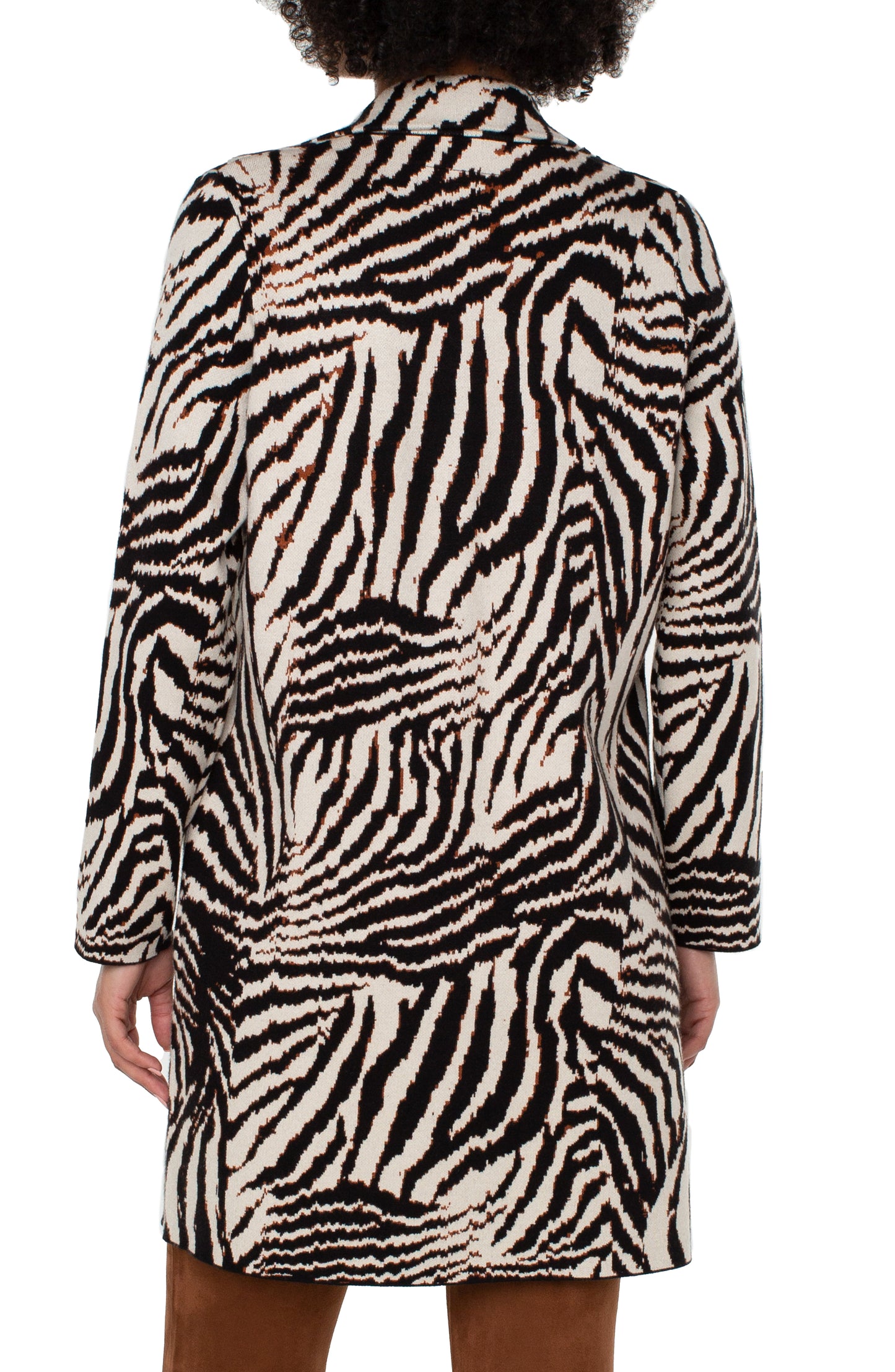 Liverpool Open Front Coatigan Sweater (Abstract Zebra)