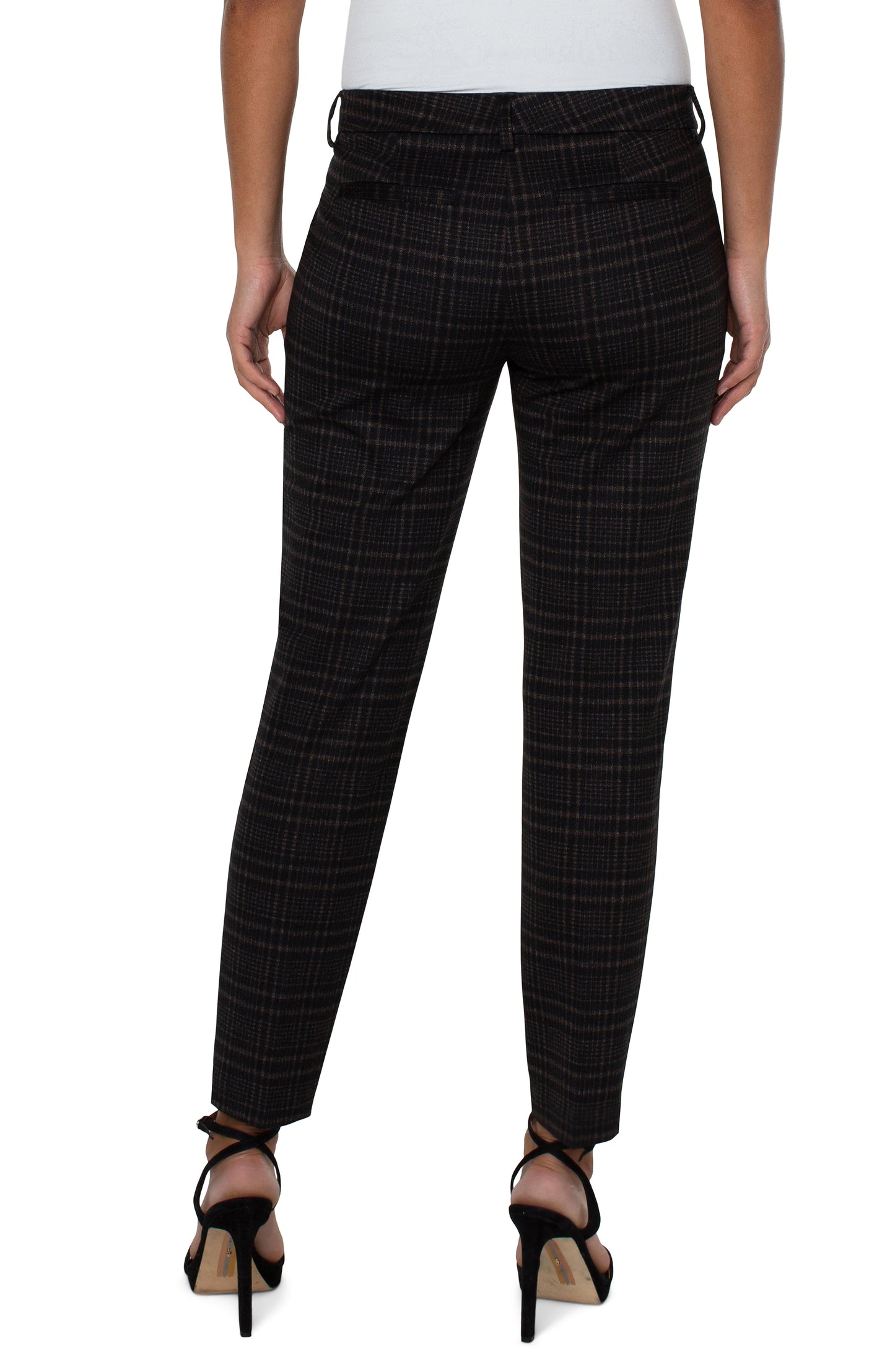 Liverpool Kelsey Trouser (black/mocha tartan plaid)