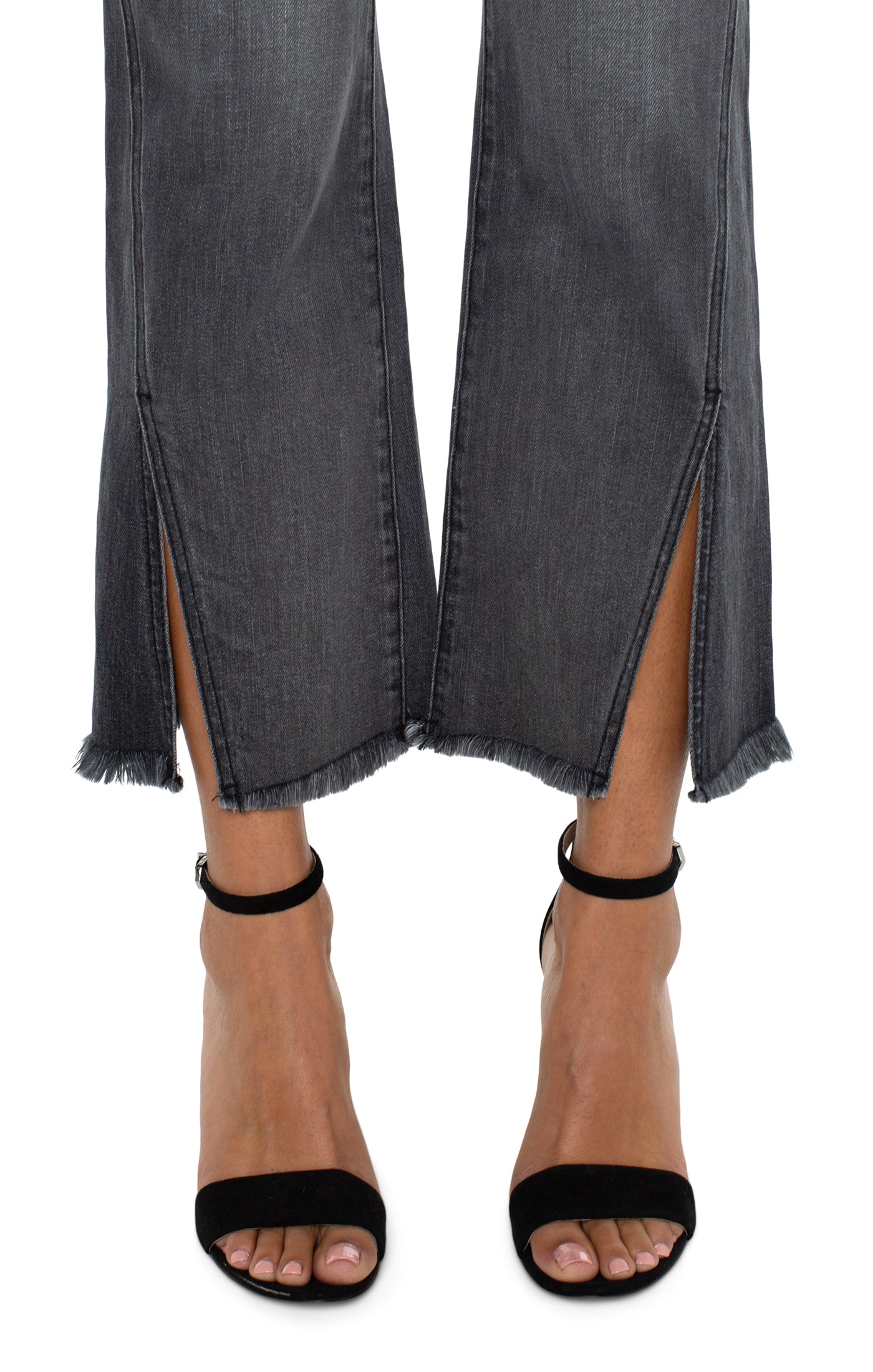 Liverpool Hannah Crop Flare w/Forward Side Slit (morel)