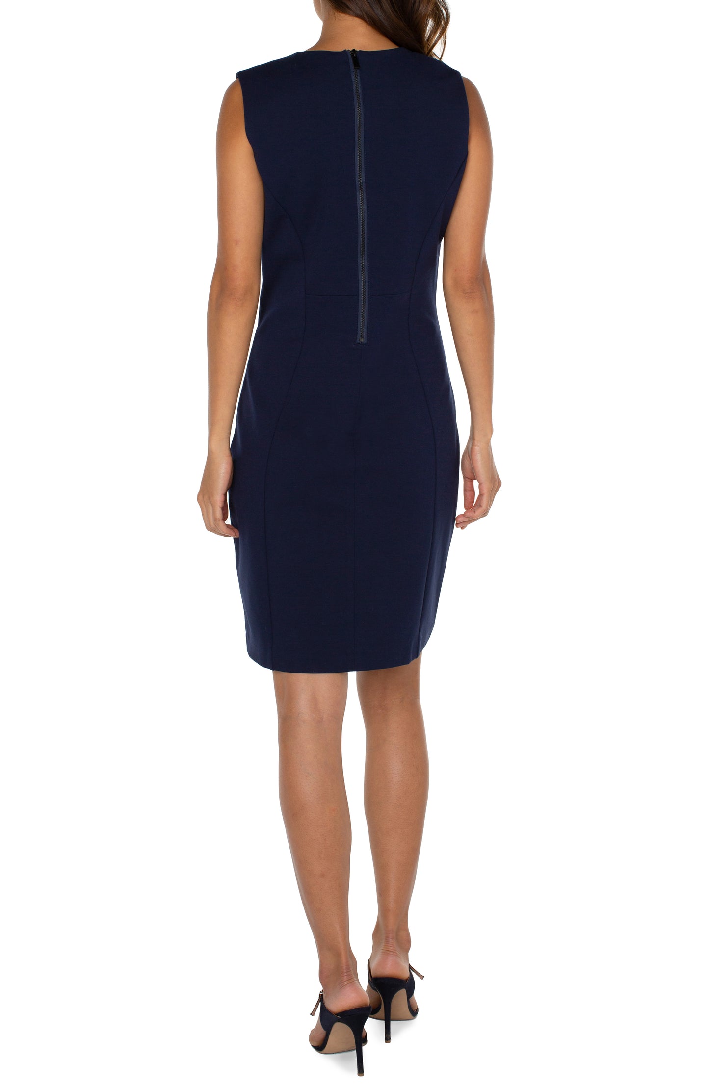 Liverpool Sleeveless Sheath Dress (black)