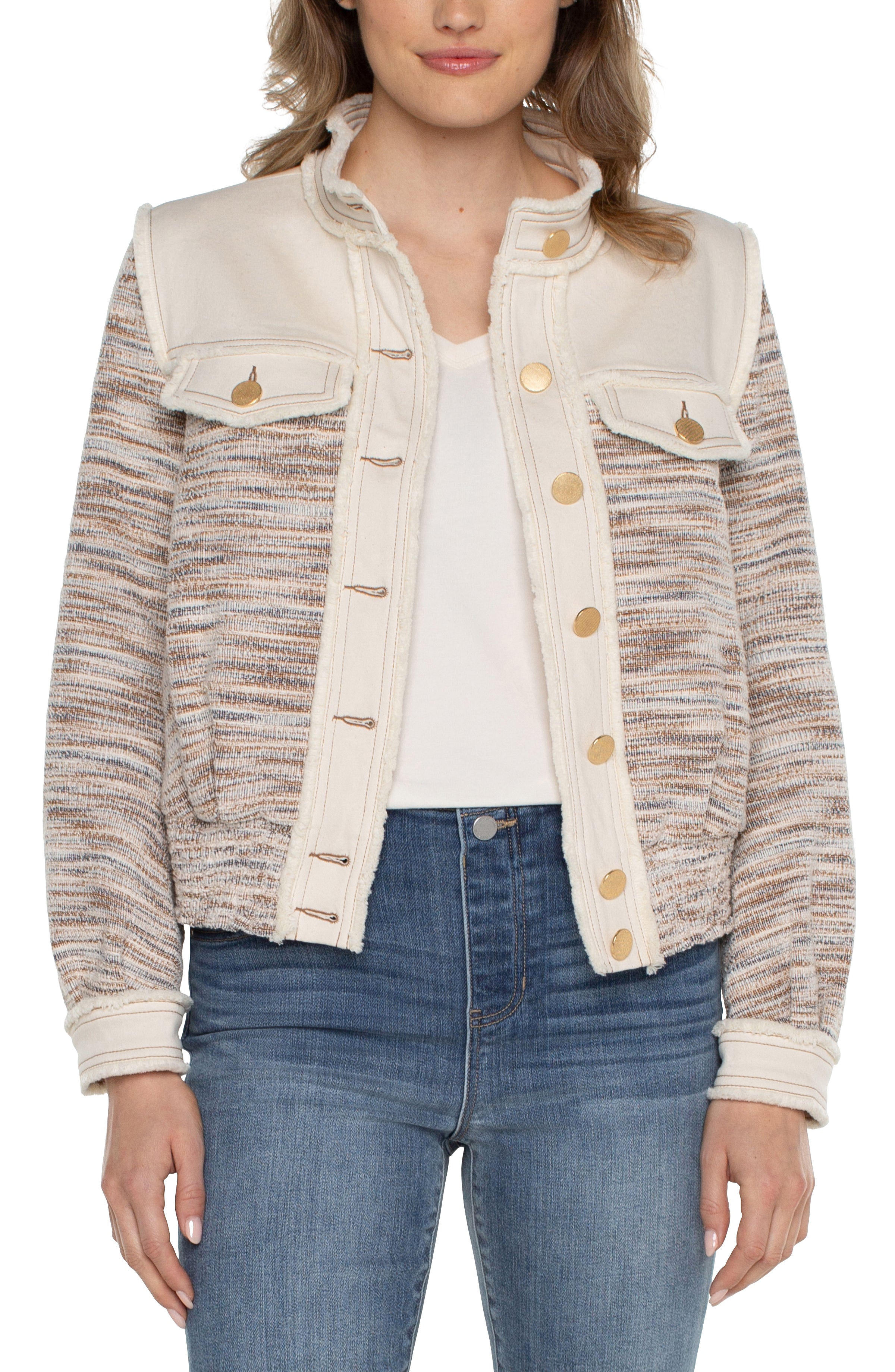 J crew cropped hot sale denim jacket