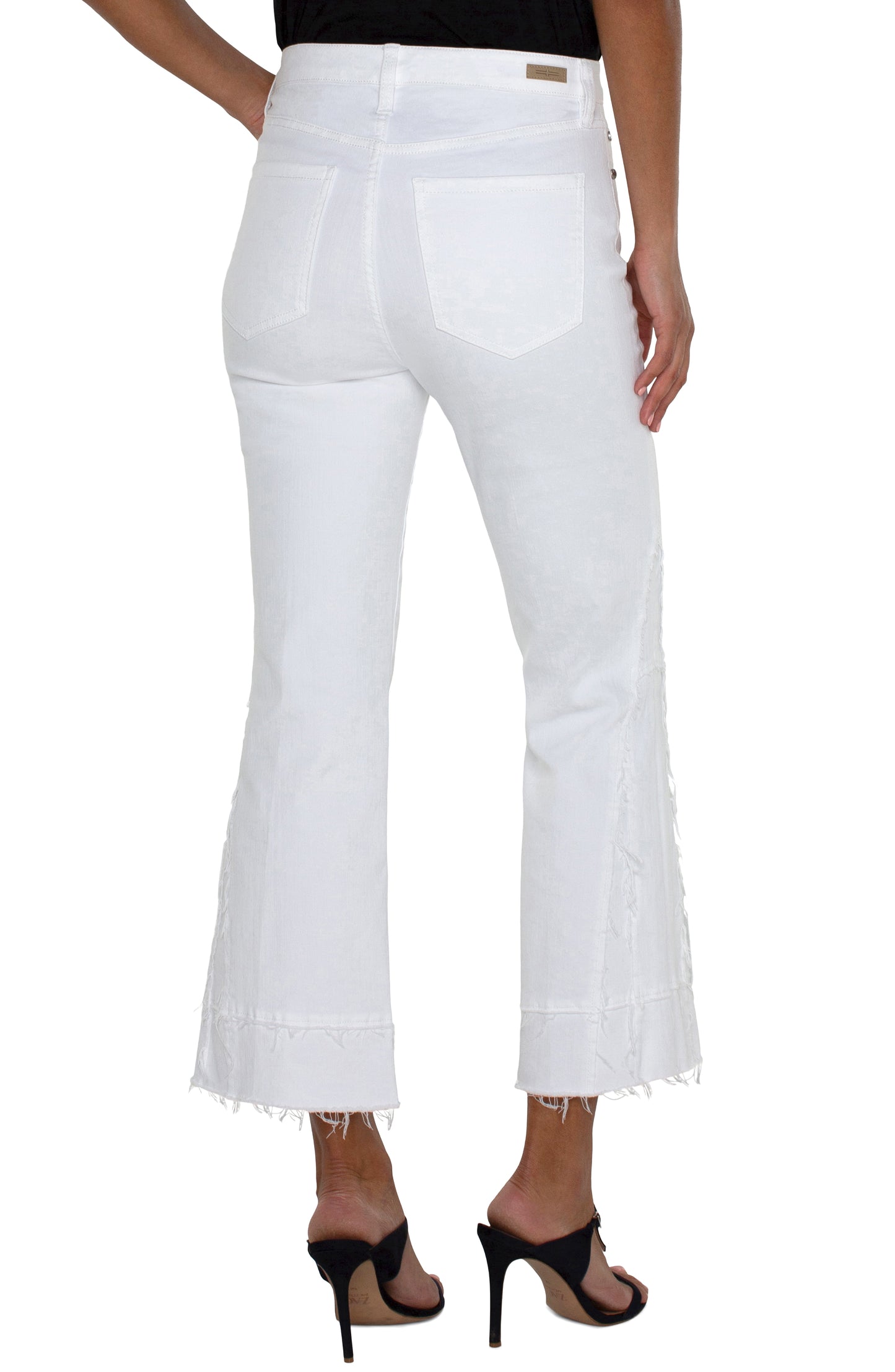 Liverpool Hannah High Rise Crop Flare w/Crafty Seaming (Bright White)