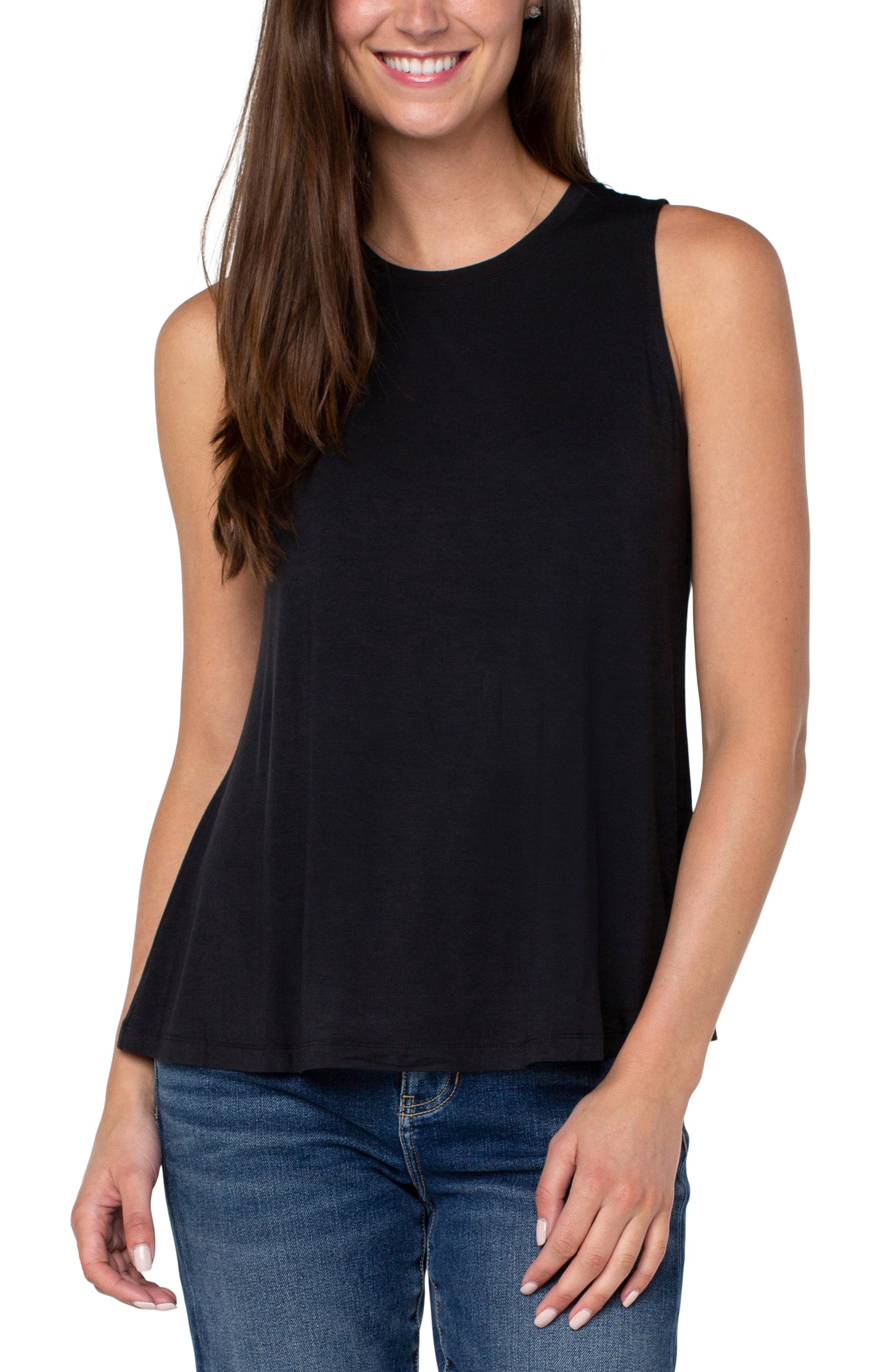 Liverpool Sleeveless Scoop Neck Tank (Black)