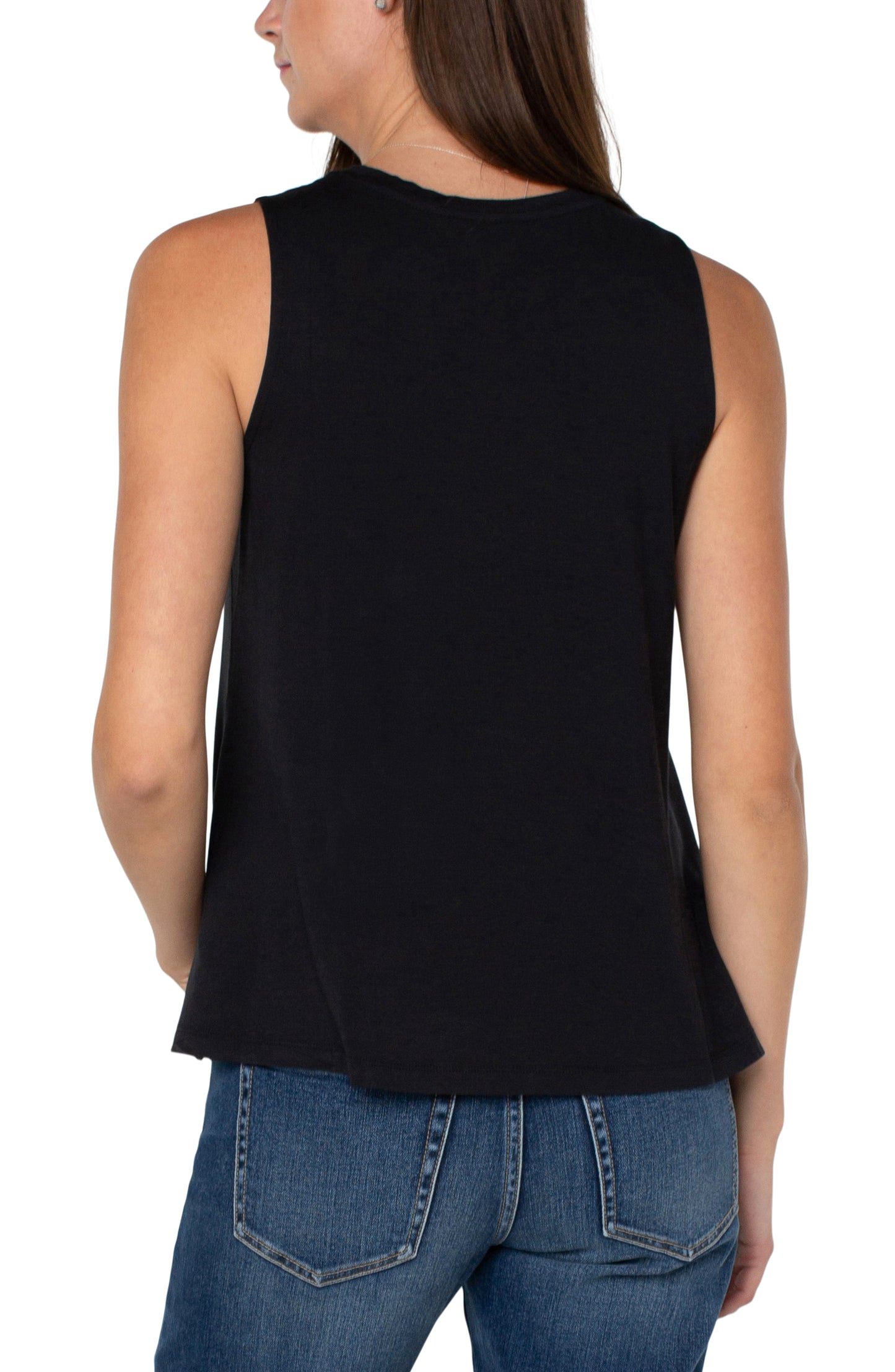 Liverpool Sleeveless Scoop Neck Tank (Black)