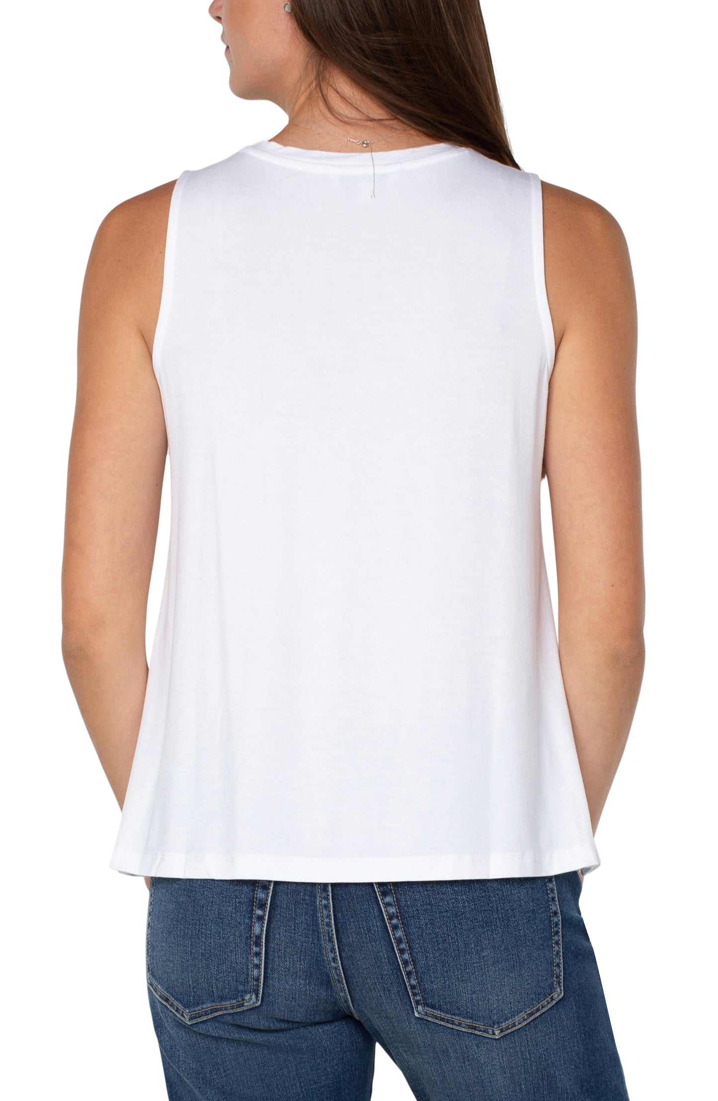 Liverpool Sleeveless Scoop Neck Tank (White)