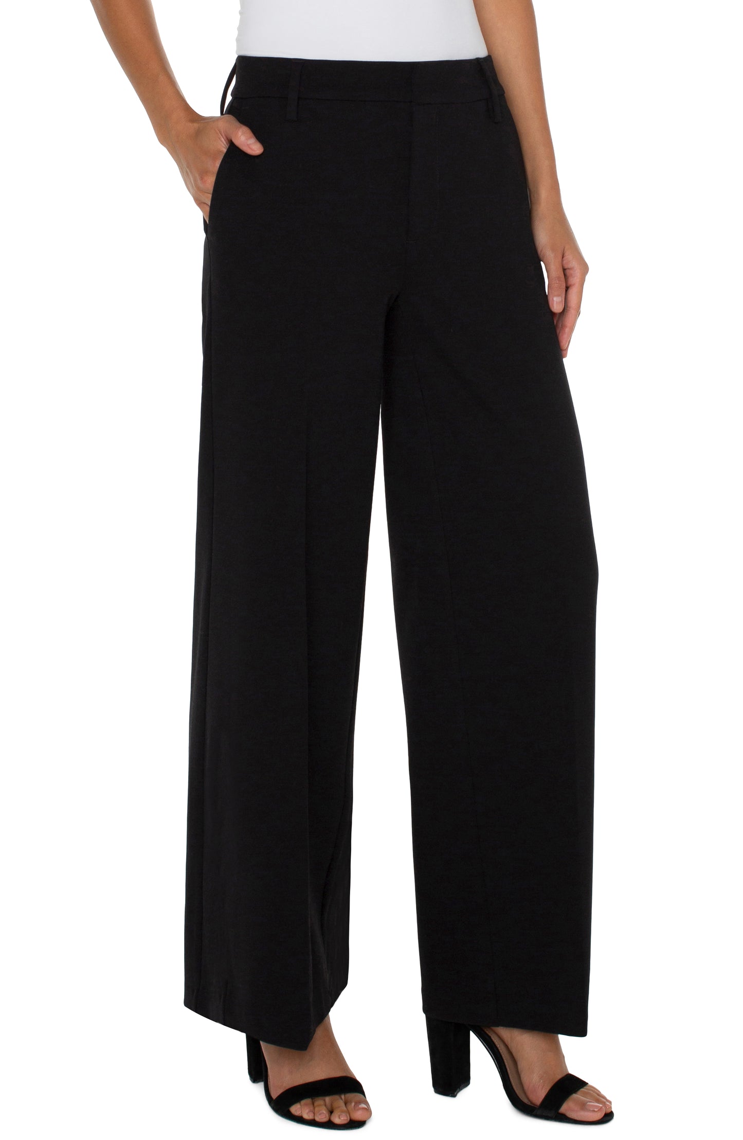 Liverpool Kelsey Wide Leg Trouser (31" inseam) (Black)