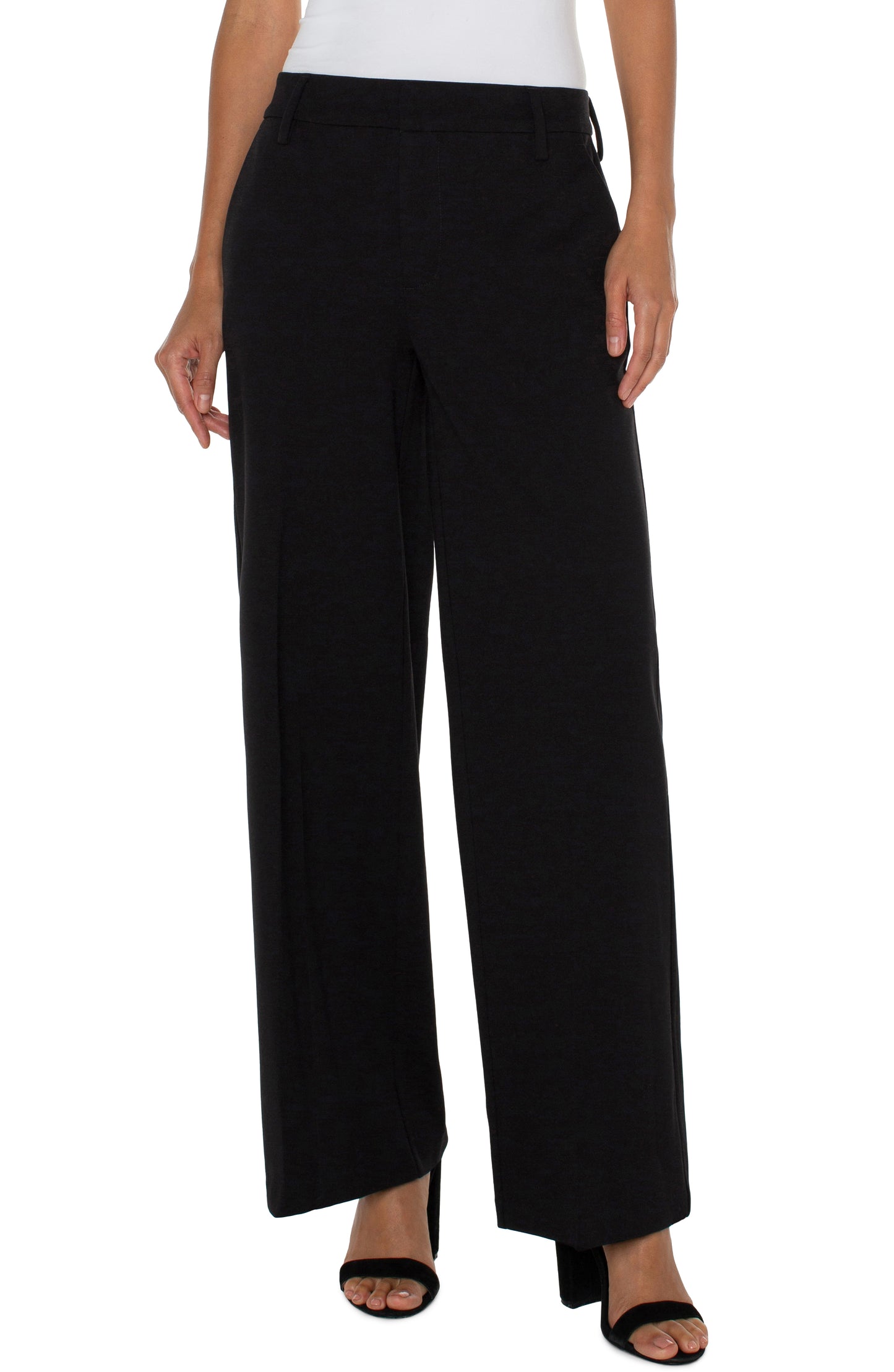 Liverpool Kelsey Wide Leg Trouser (31" inseam) (Black)