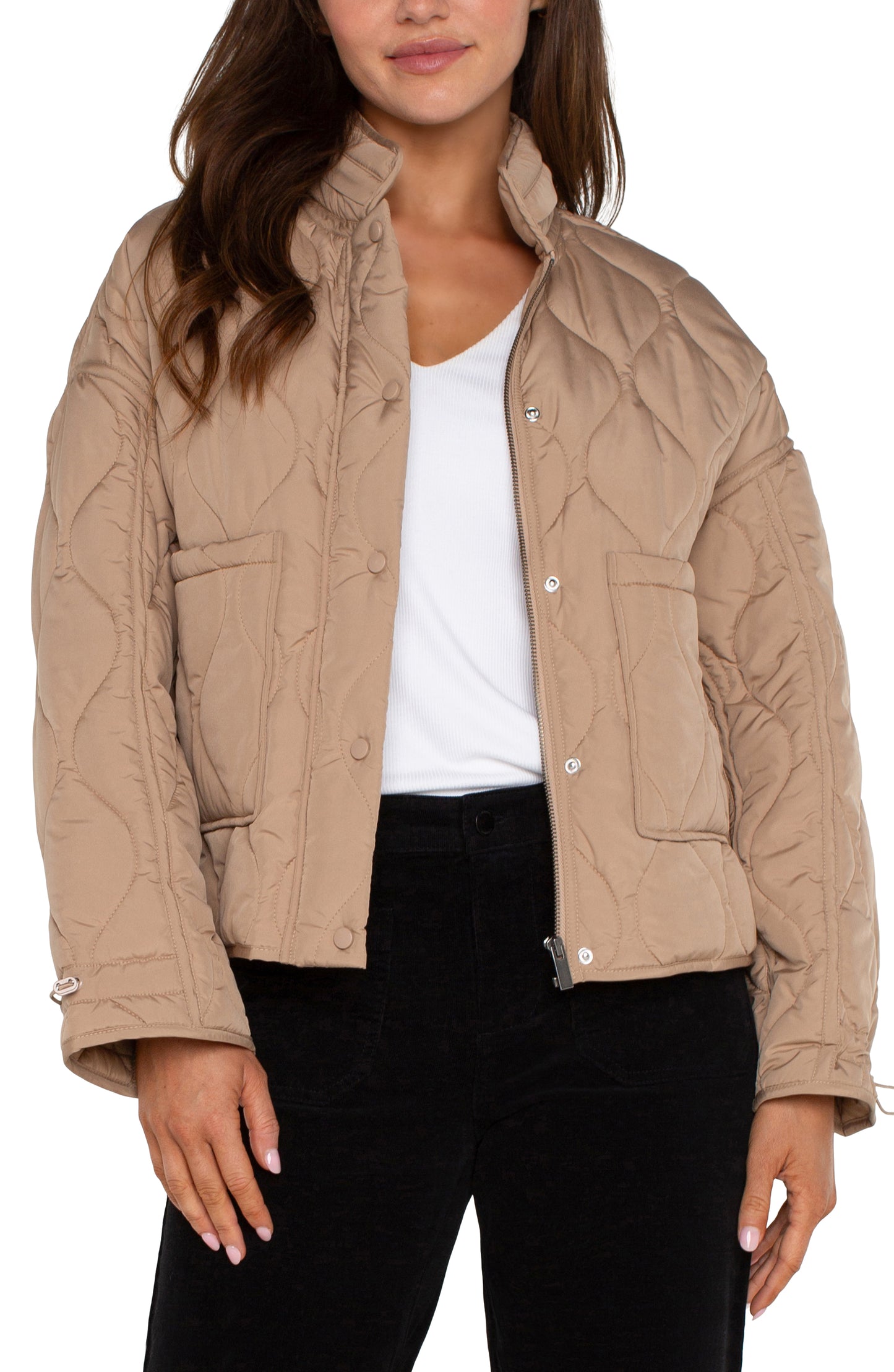 Liverpool Quilted Jacket w/ Zip Out Hood (Camel)