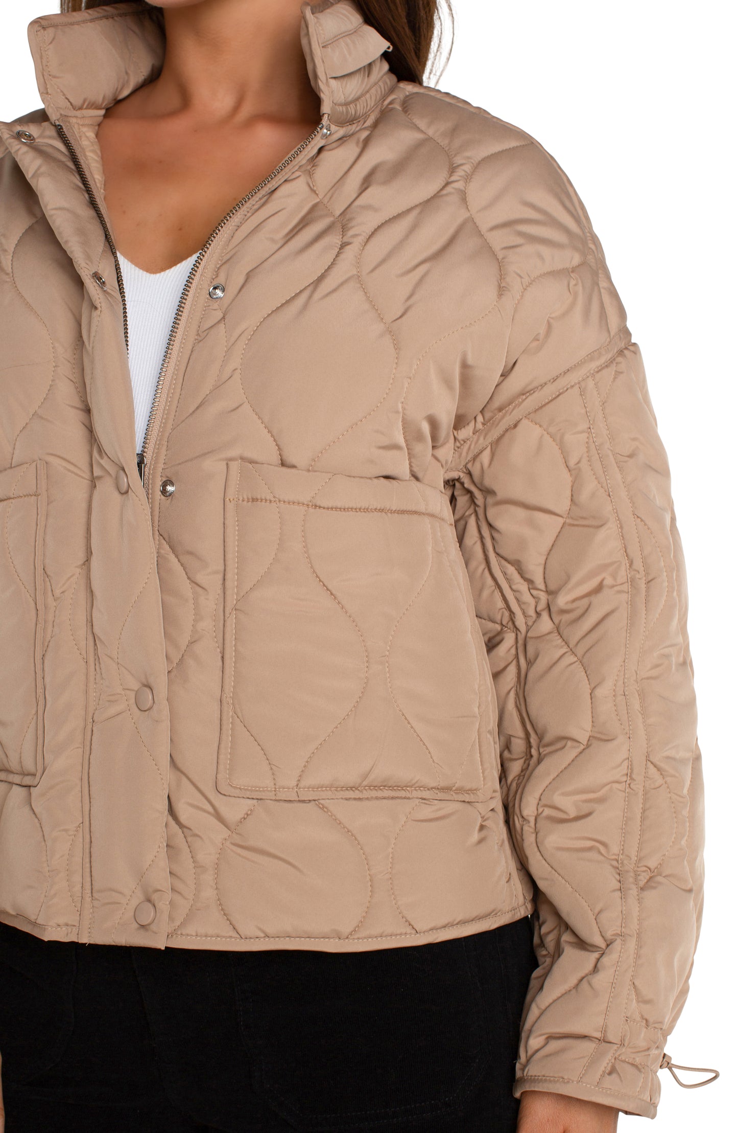 Liverpool Quilted Jacket w/ Zip Out Hood (Camel)