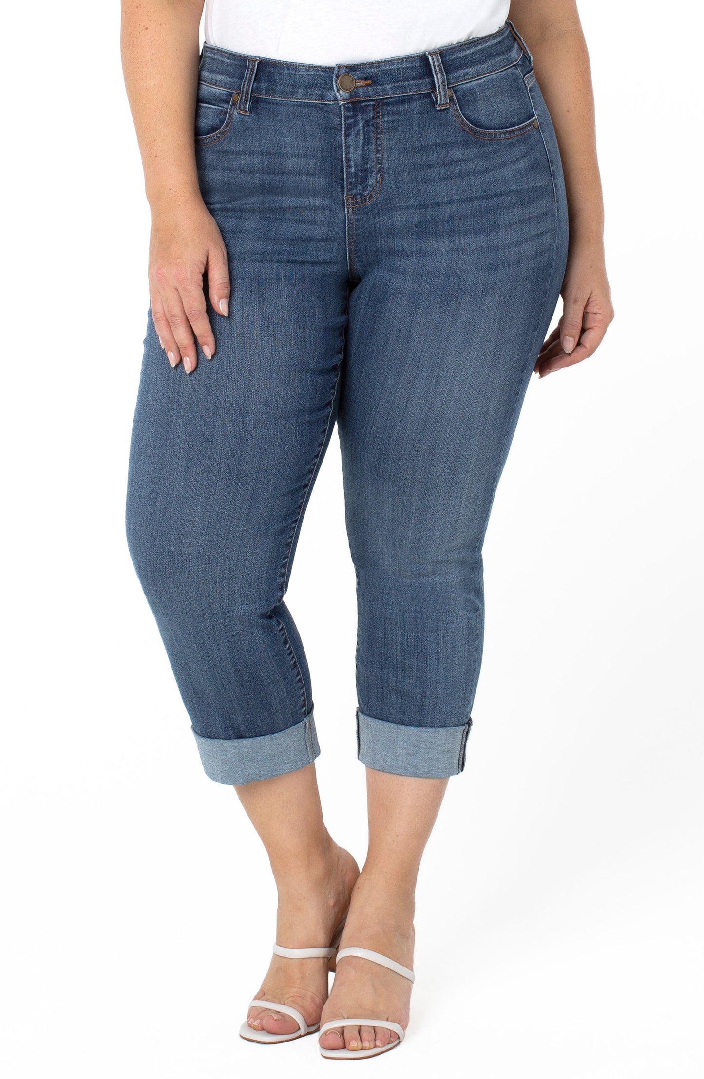 Liverpool Charlie Crop Wide Rolled Denim (Victory)