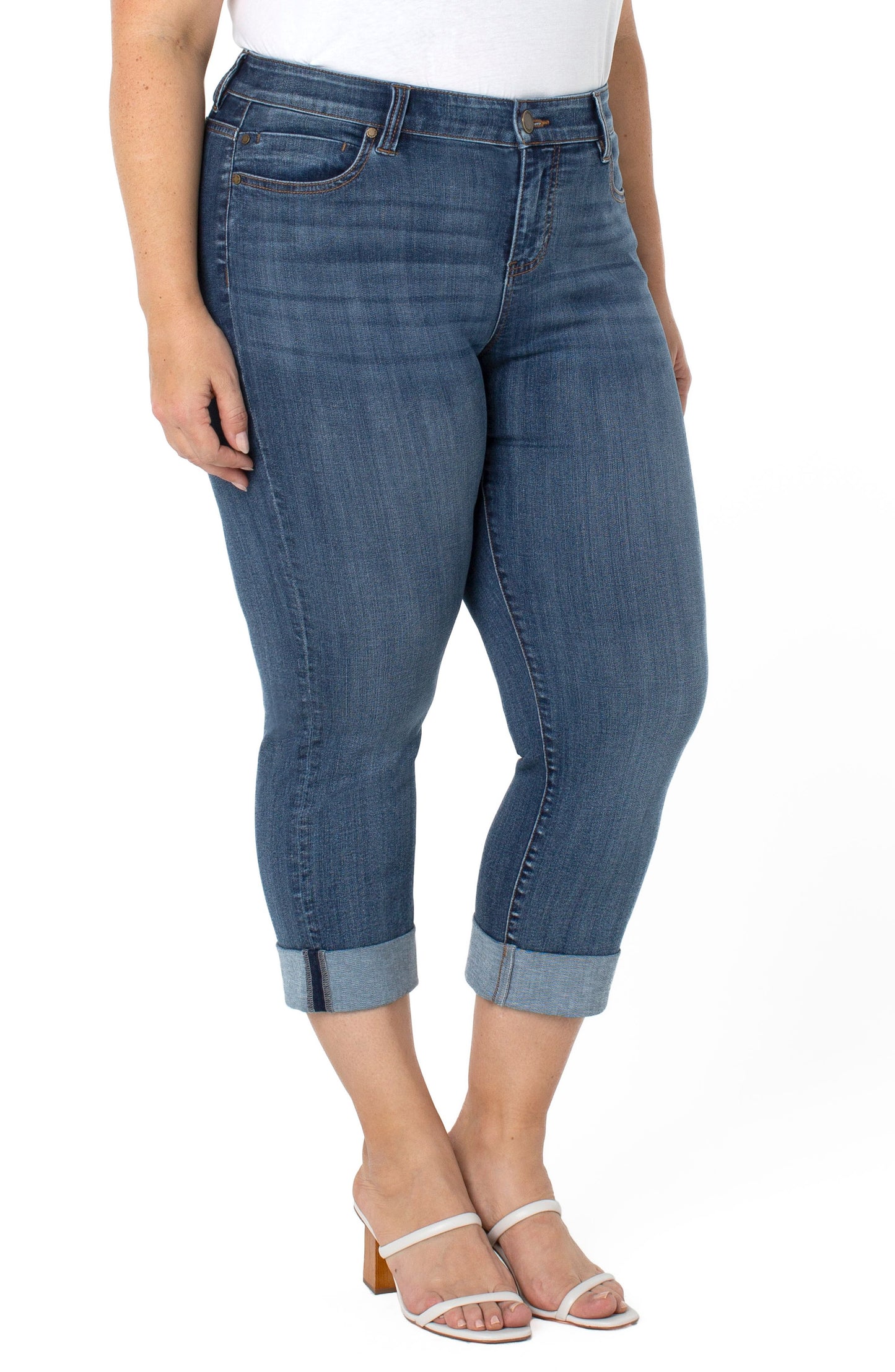 Liverpool Charlie Crop Wide Rolled Denim (Victory)