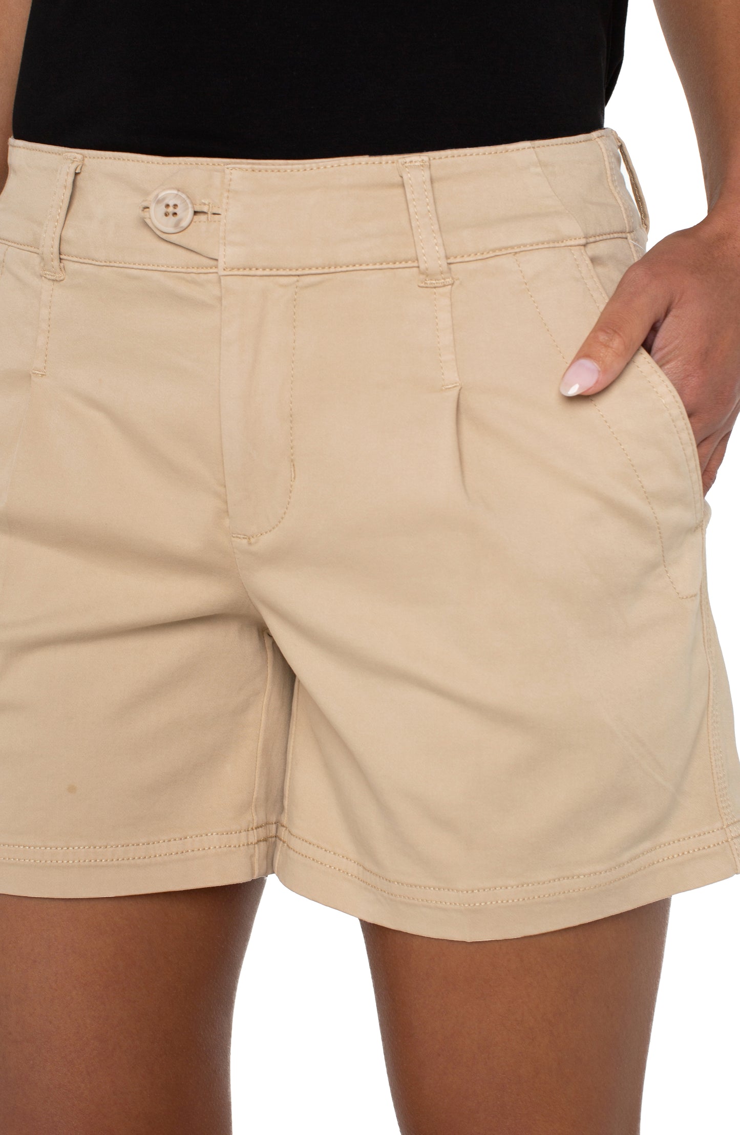 Liverpool Pleated Trouser Short (5" inseam) (Cappuccino)