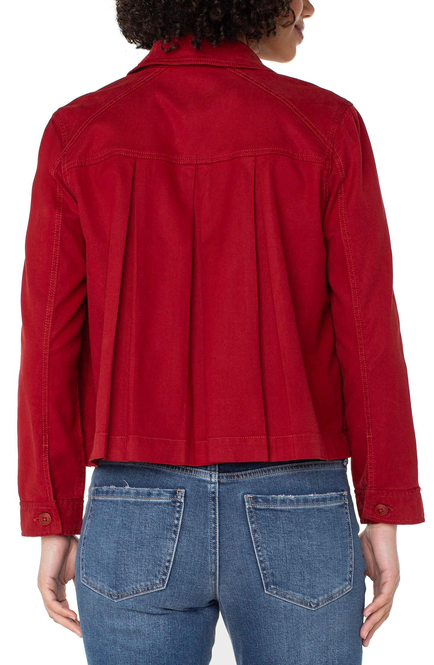 Liverpool Pleat Back Crop Jacket (Maroon Berry)