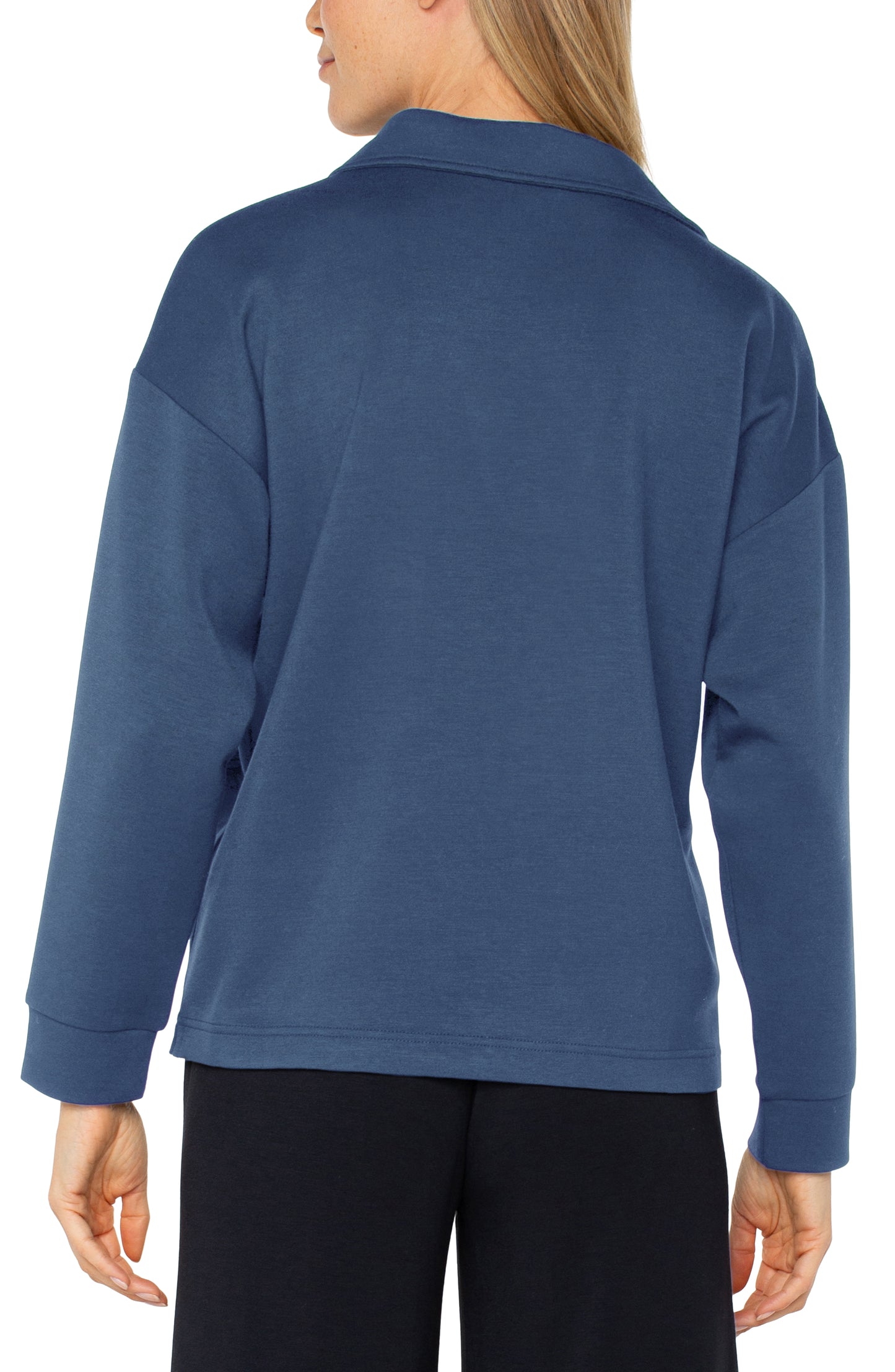 Liverpool V-neck Popover with Collar (Prussian Blue)