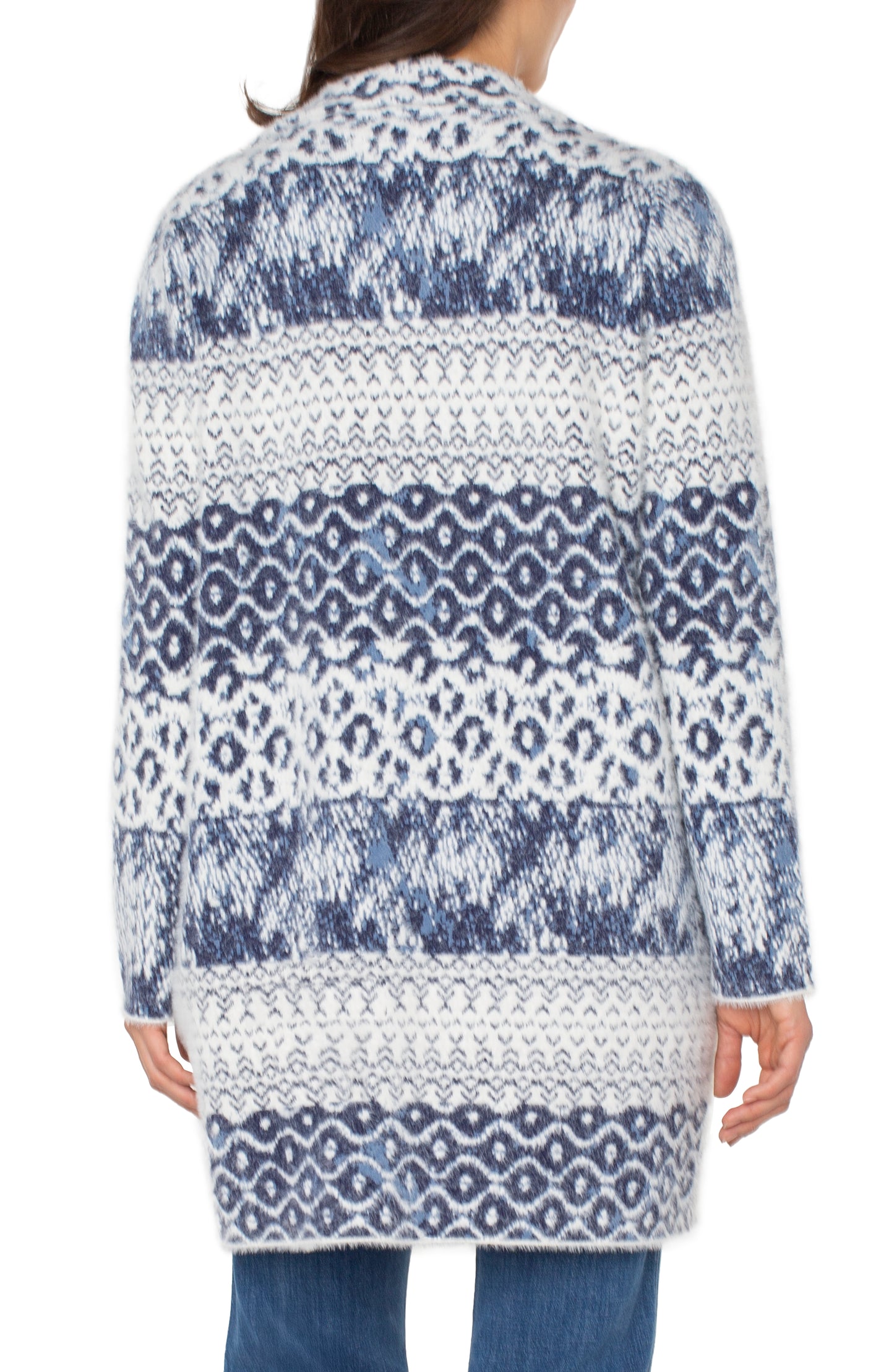 Liverpool Open Front Coatigan Sweater (Navy Mix Texture)