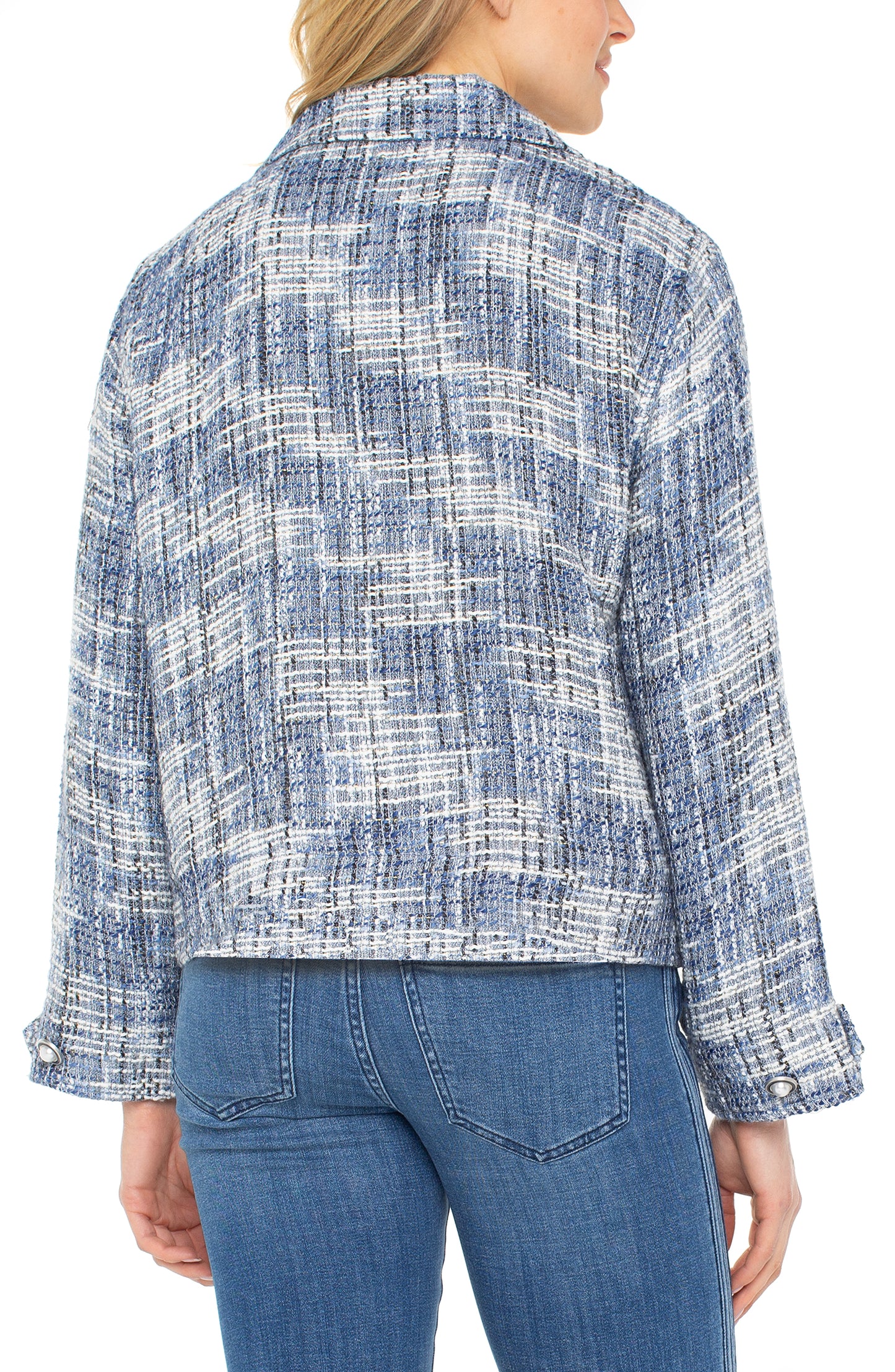 Liverpool Button Front Boxy Shacket (Blue Multi)