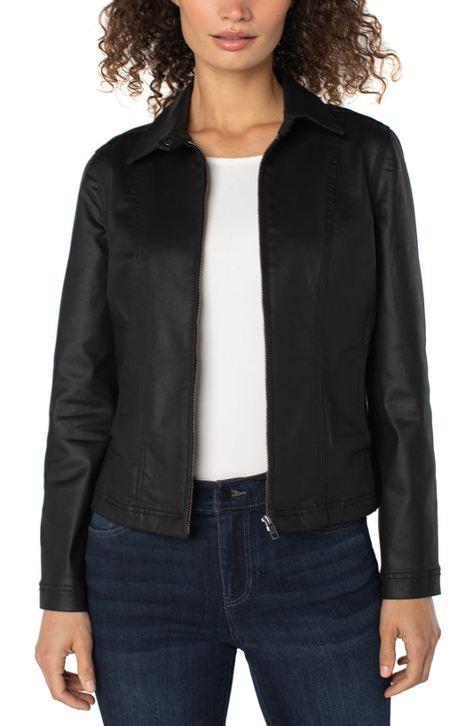 Liverpool 90's Zip Front Jacket (Black Coated)