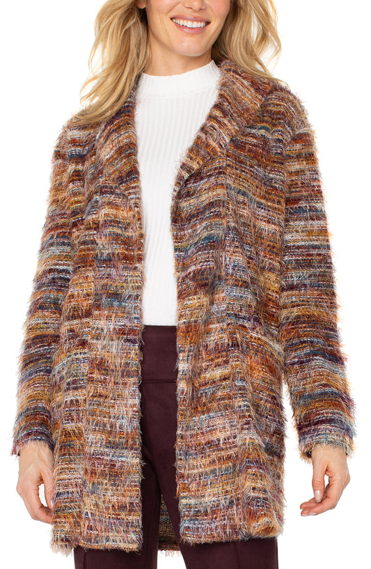 Liverpool Long Sleeve Open Front Cardigan (Multi Feather Knit)