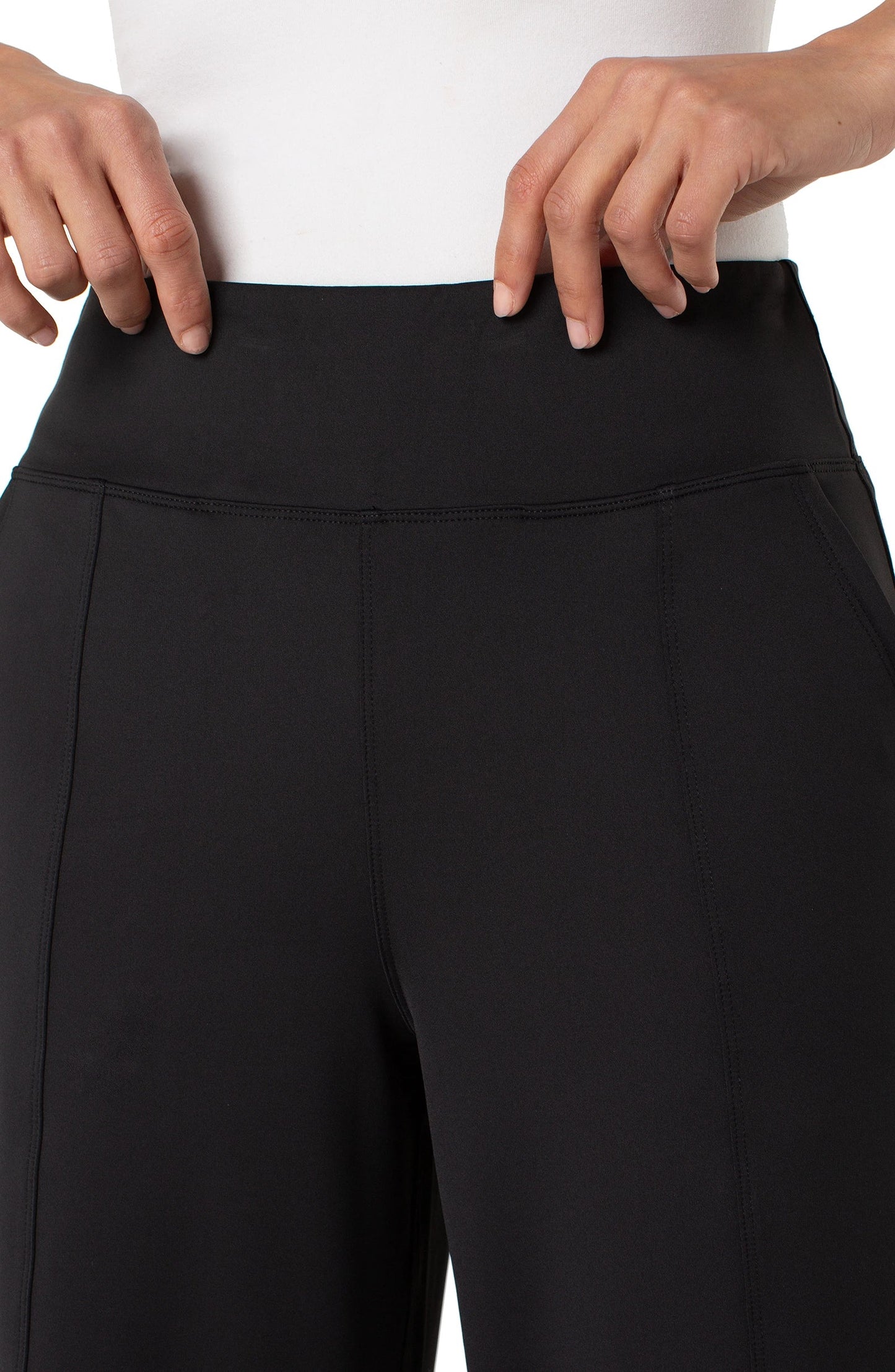 Liverpool Wide Leg Tech Pant (28" inseam) (Black)