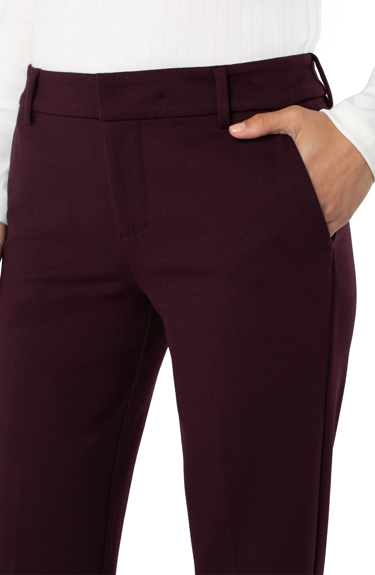 Liverpool Kelsey Trouser (29" inseam) (Dark Plum)