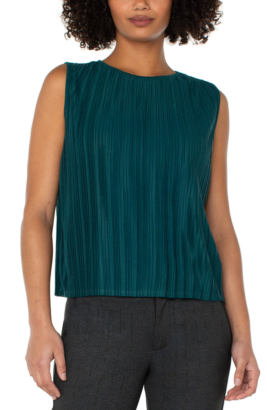 Liverpool Sleeveless Crew Neck Knit Top (Emerald)