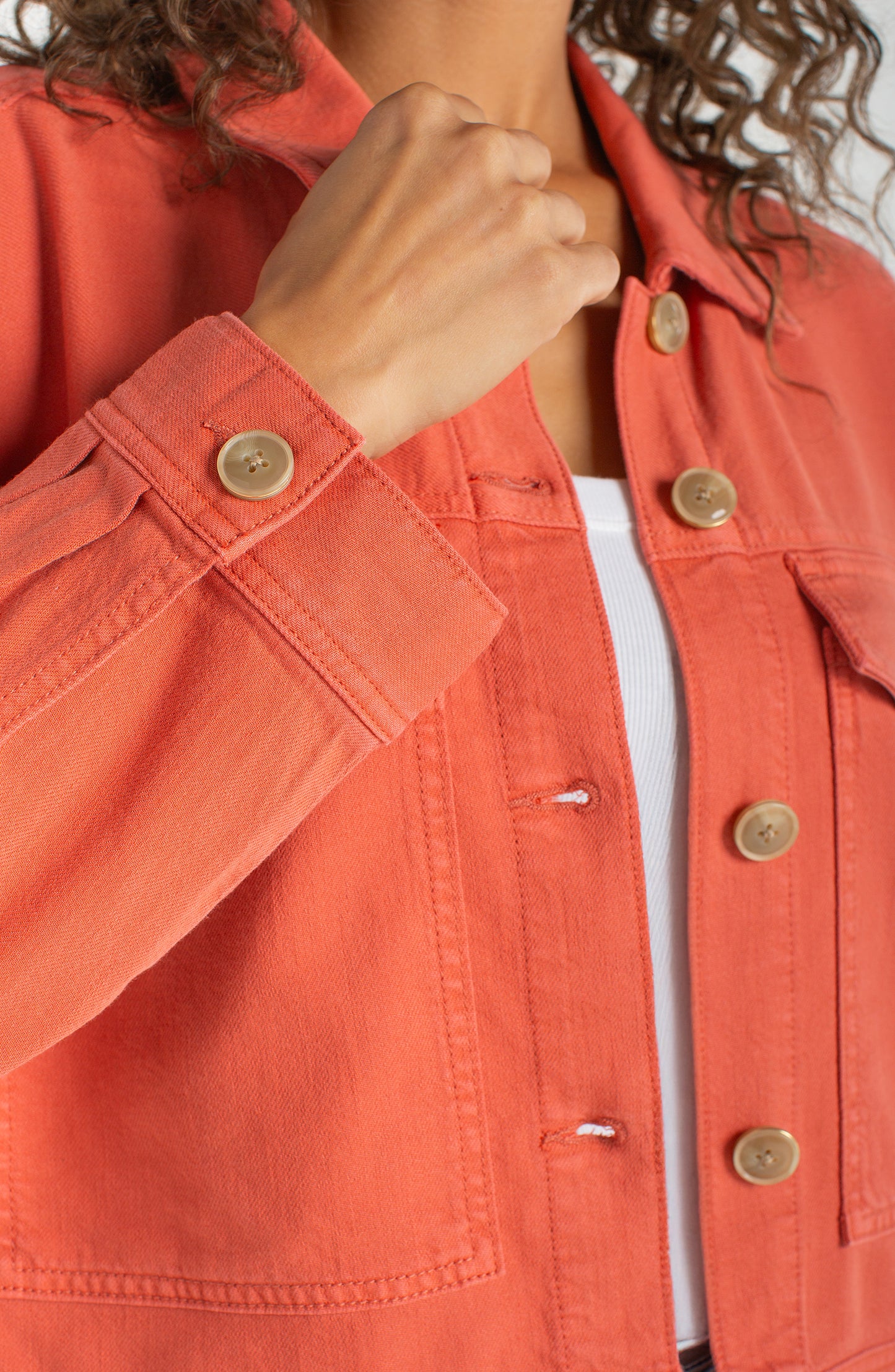 Liverpool Oversized Cropped Denim Jacket