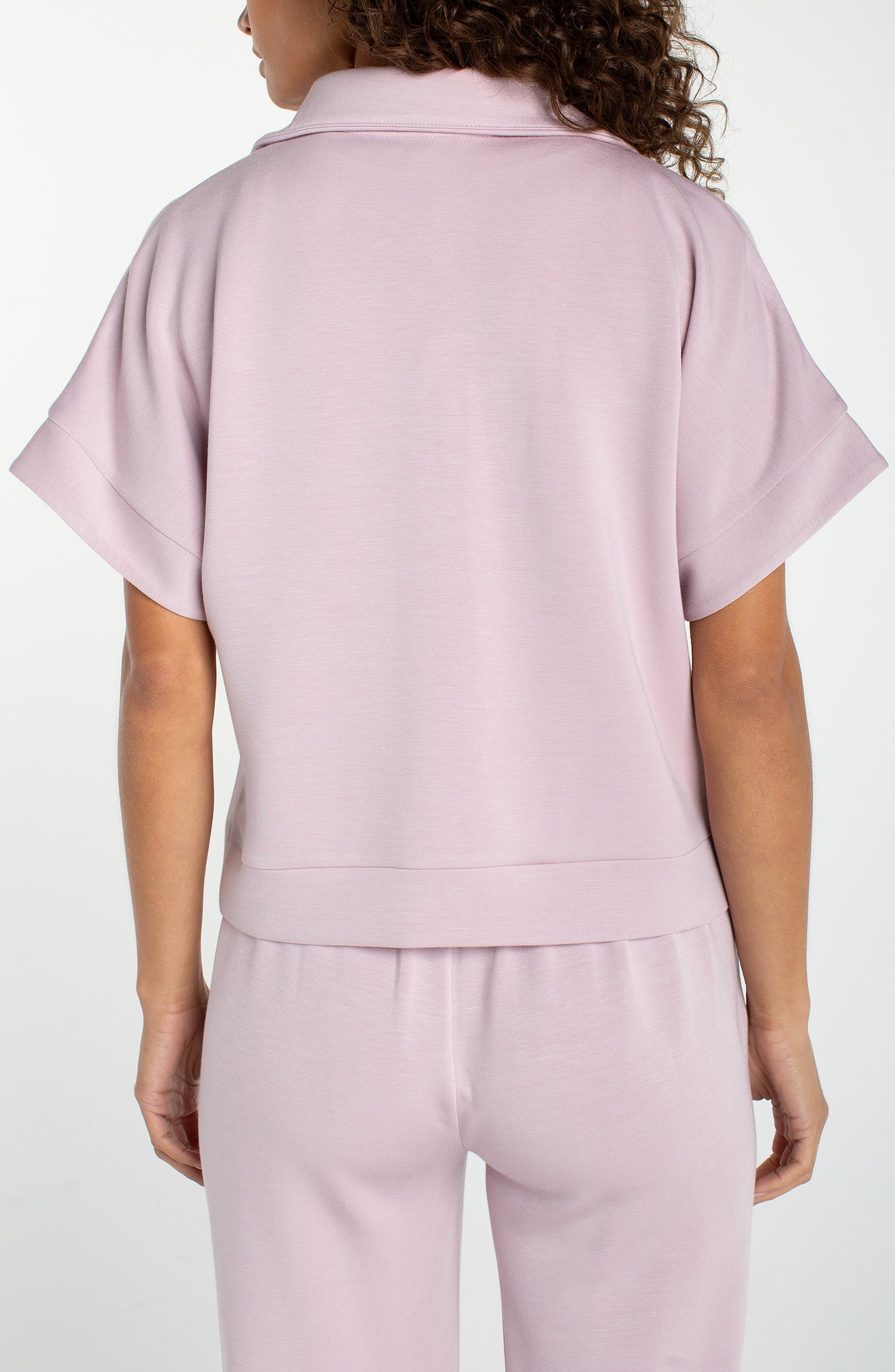 Liverpool Half Zip Popover Top (Lilac Shadow)