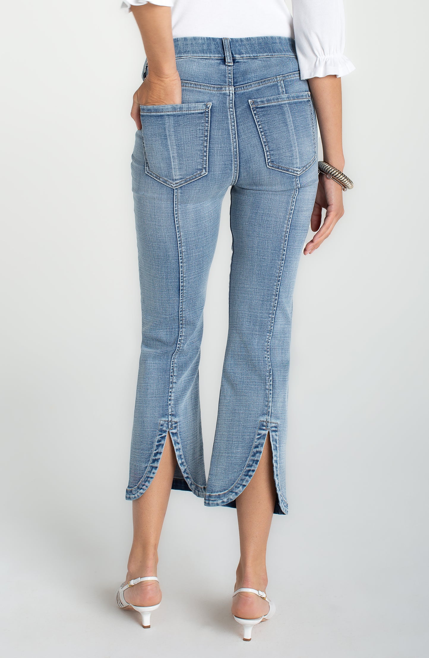 Liverpool Gia Glider Crop Flare W/ Tulip Back Slit