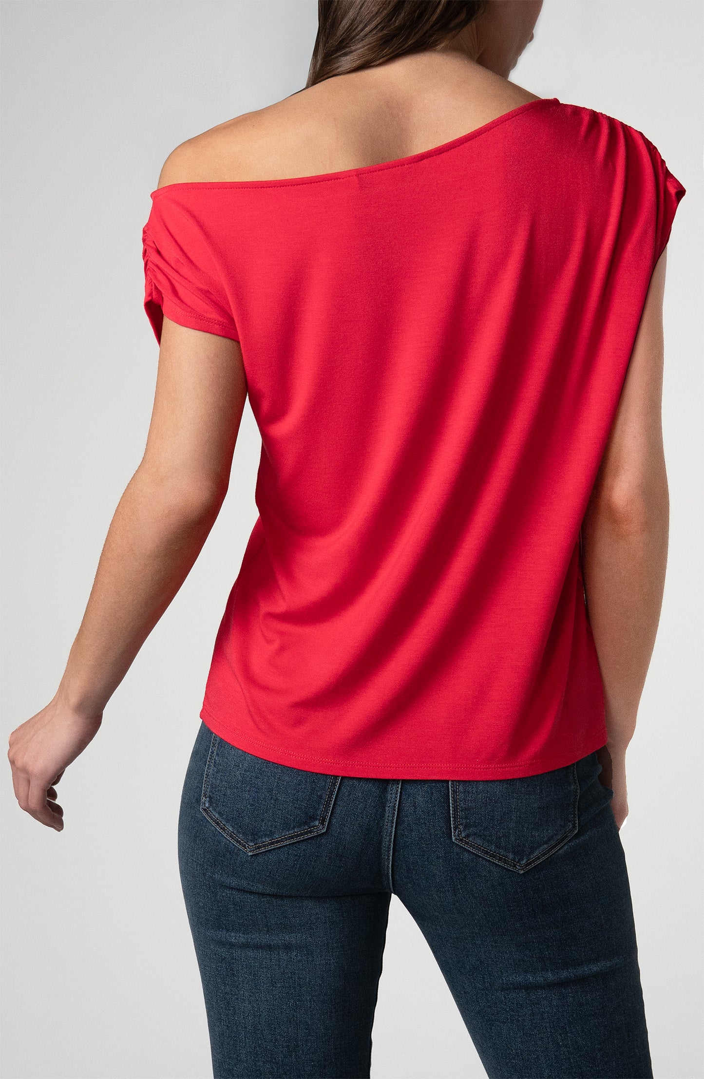 Liverpool Asymmetrical Off-Shoulder Knit Top