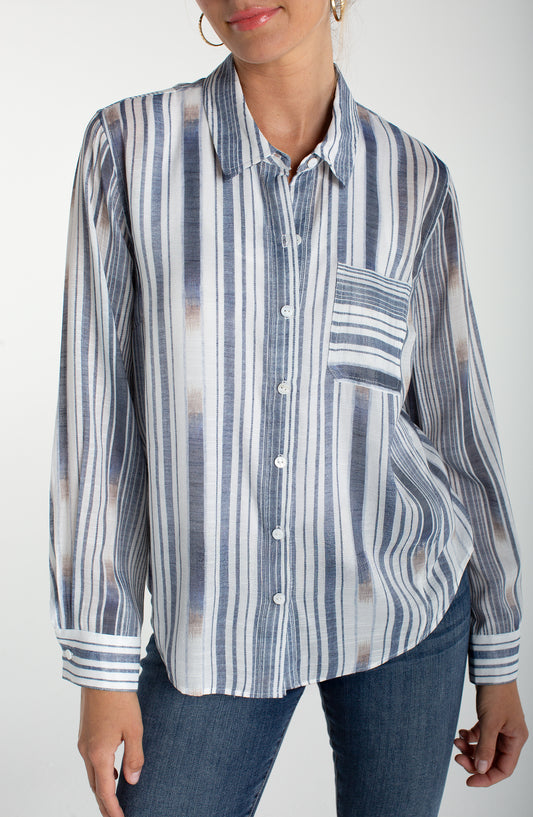 Liverpool Long Sleeve Button Front Woven Shirt