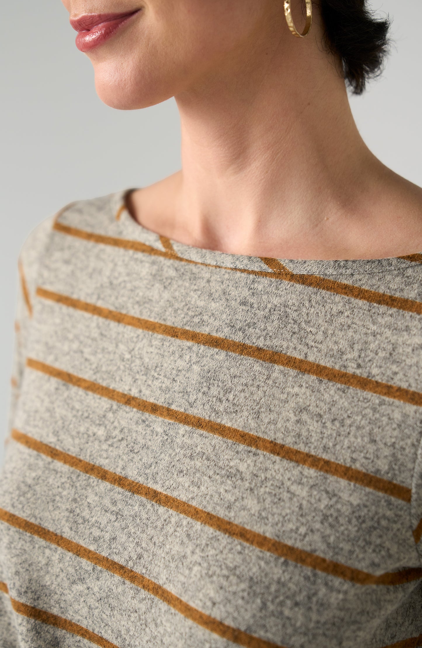 Liverpool Long Sleeve Boatneck Knit Top W/ Twist Detail