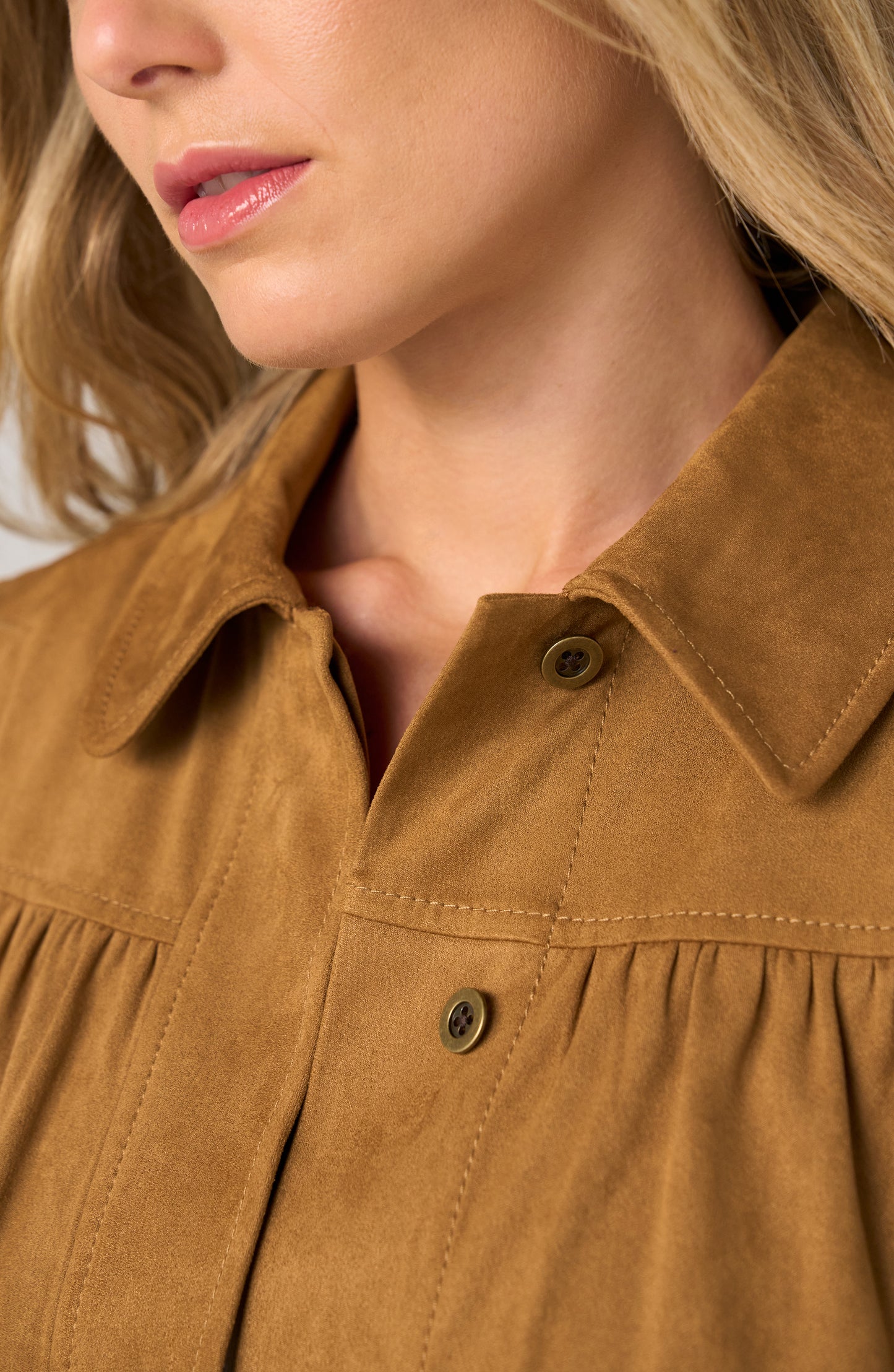 Liverpool Puff Sleeve Jacket W/ Laser Cut Hem