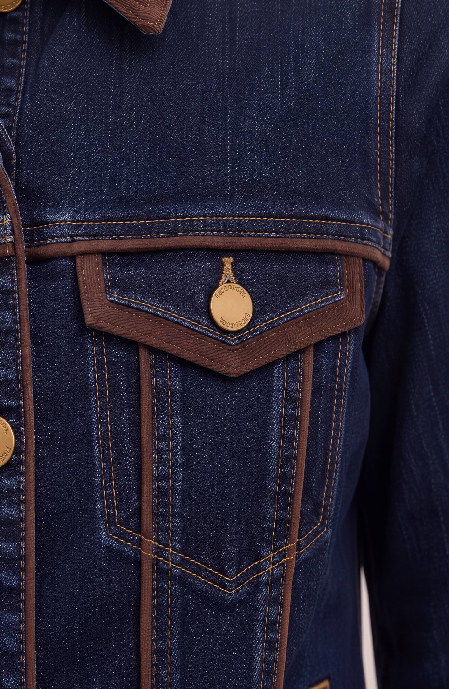 Liverpool Classic Trucker Jacket W/ Velvet Detailing