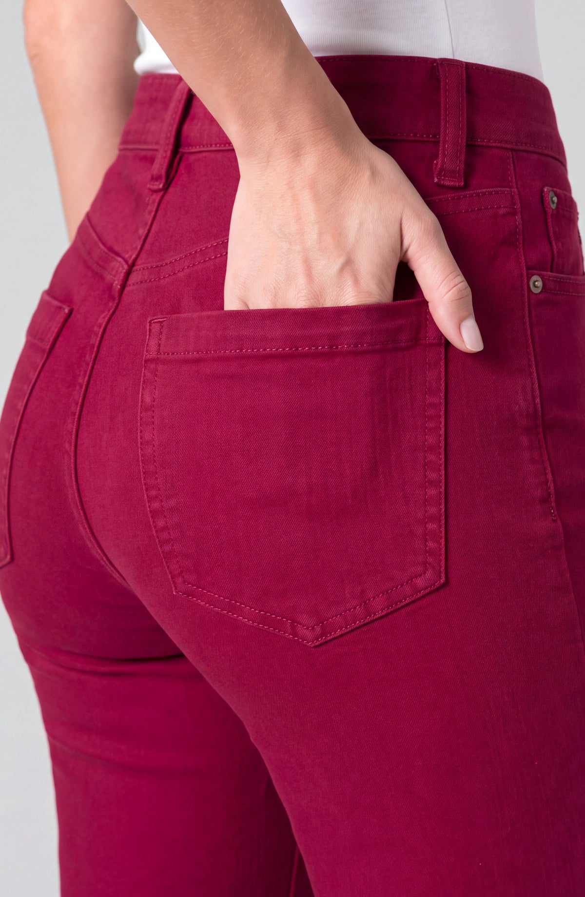 Liverpool Hannah Comfort Waist Flare W/ Wide Hem (Deep Cranberry)