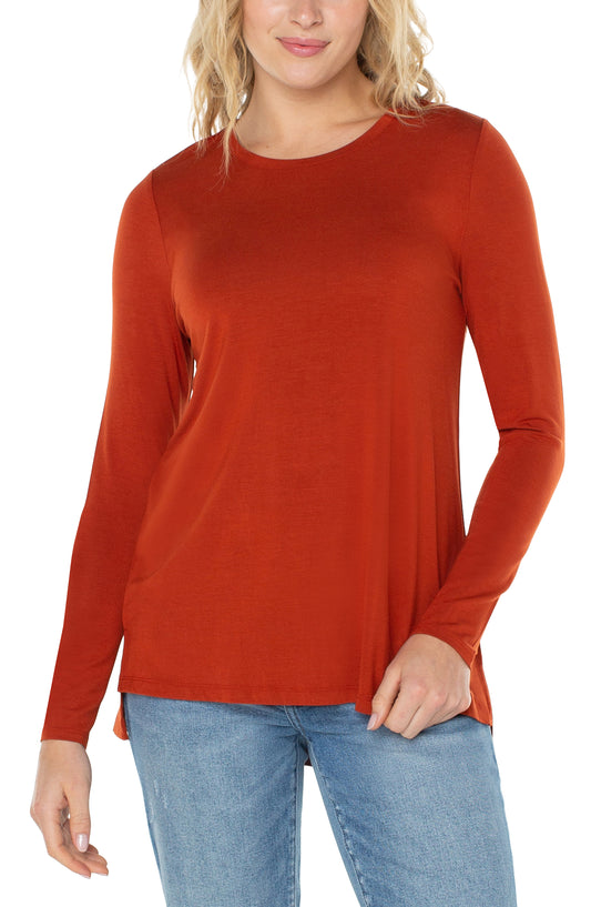 Liverpool Long Sleeve Scoop Neck Tee (Terracotta)