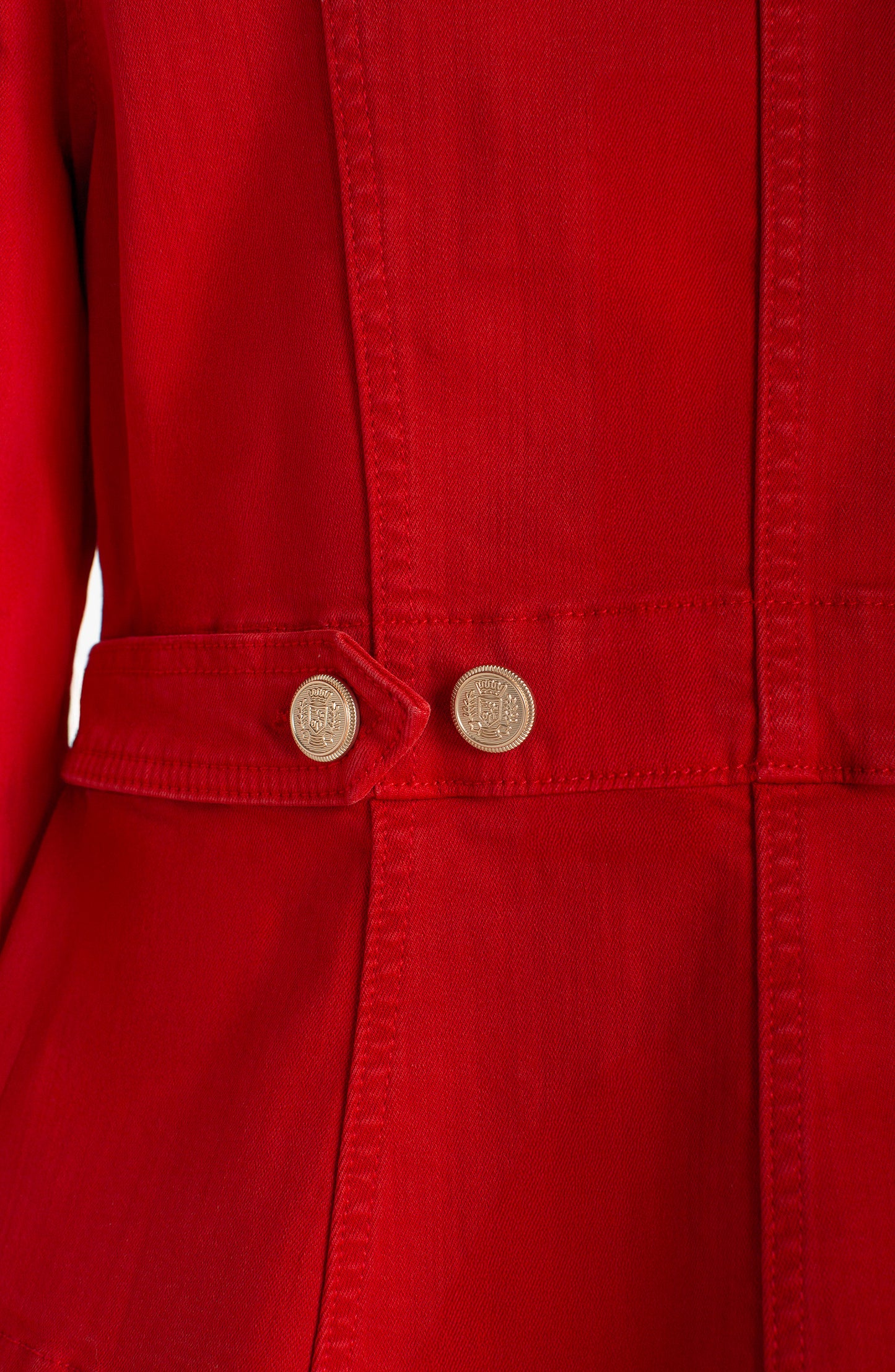 Liverpool Peplum Jacket with Tab Detail (Fire Brick)