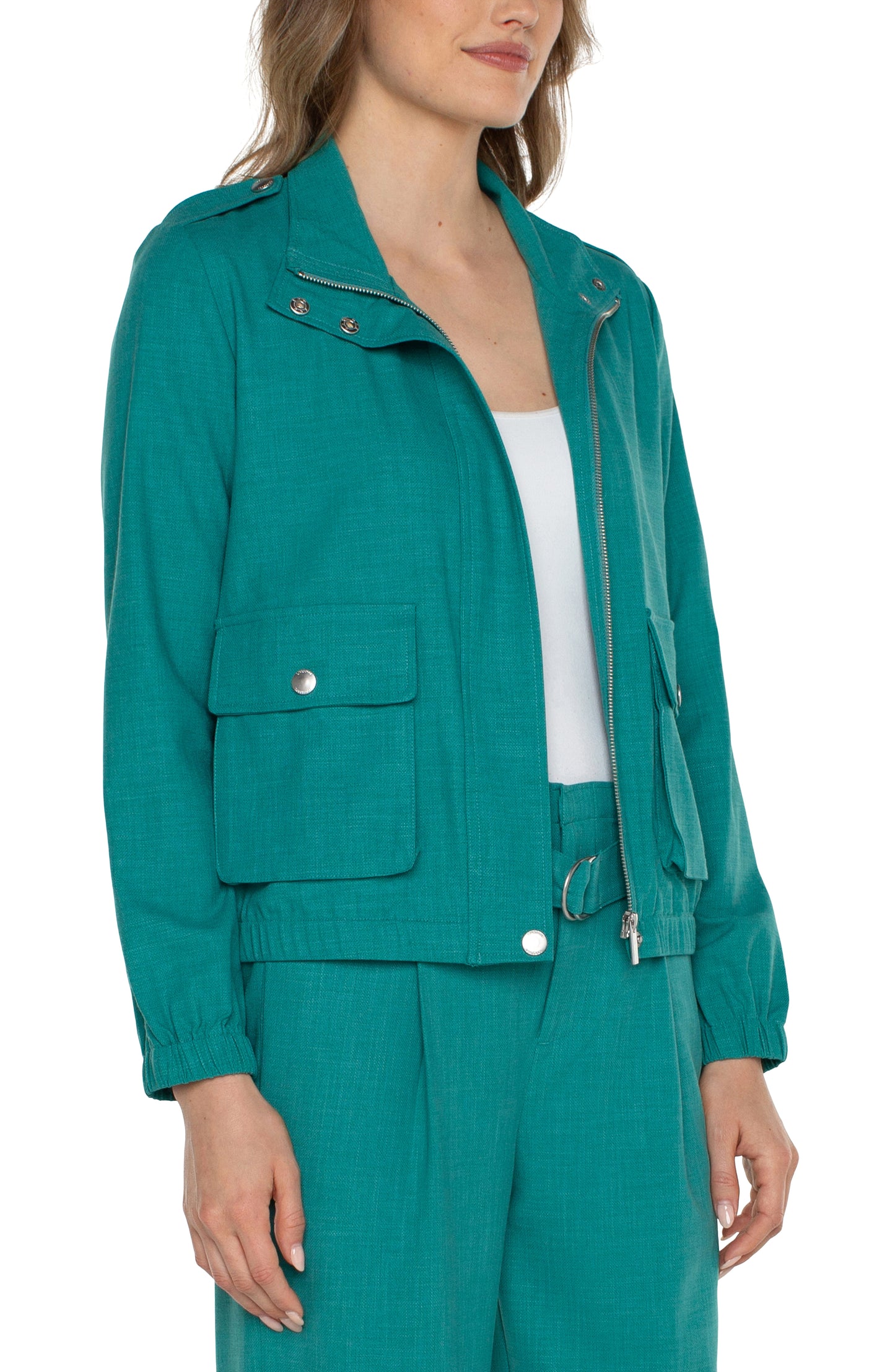 Liverpool Utility Zip Up Jacket (mermaid teal)