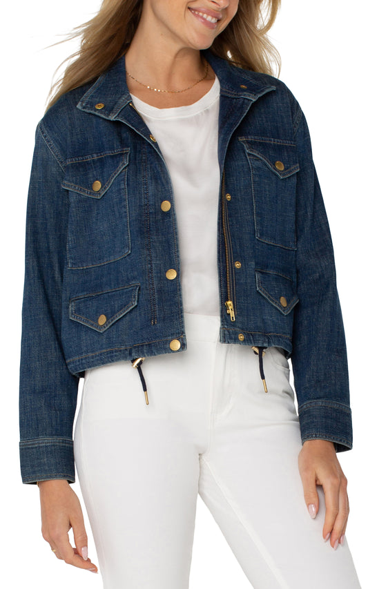 Liverpool Cropped Cargo Jacket (Laguna Beach)