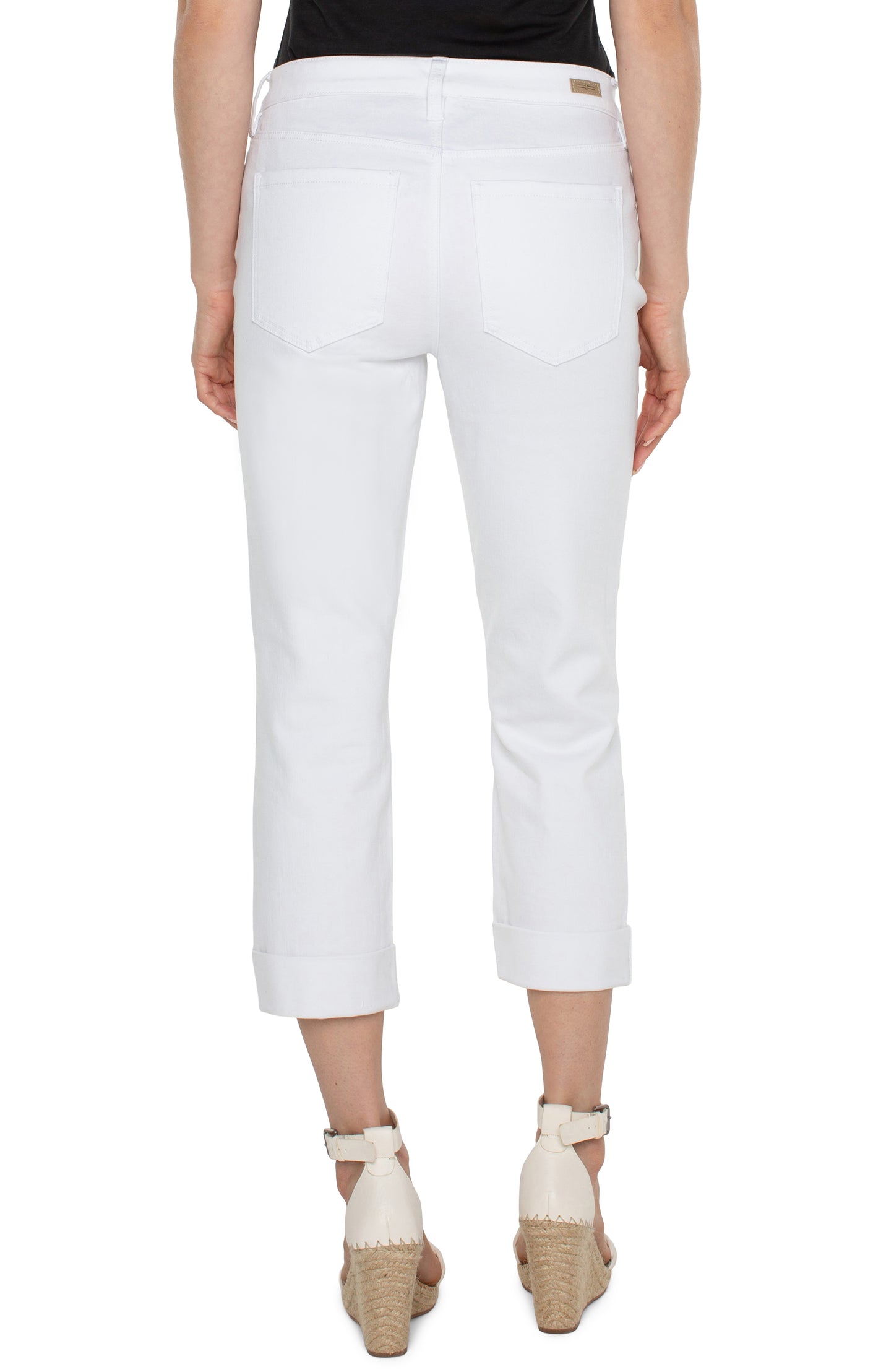 Liverpool Charlie Crop Skinny Rolled Cuff (Bright White)