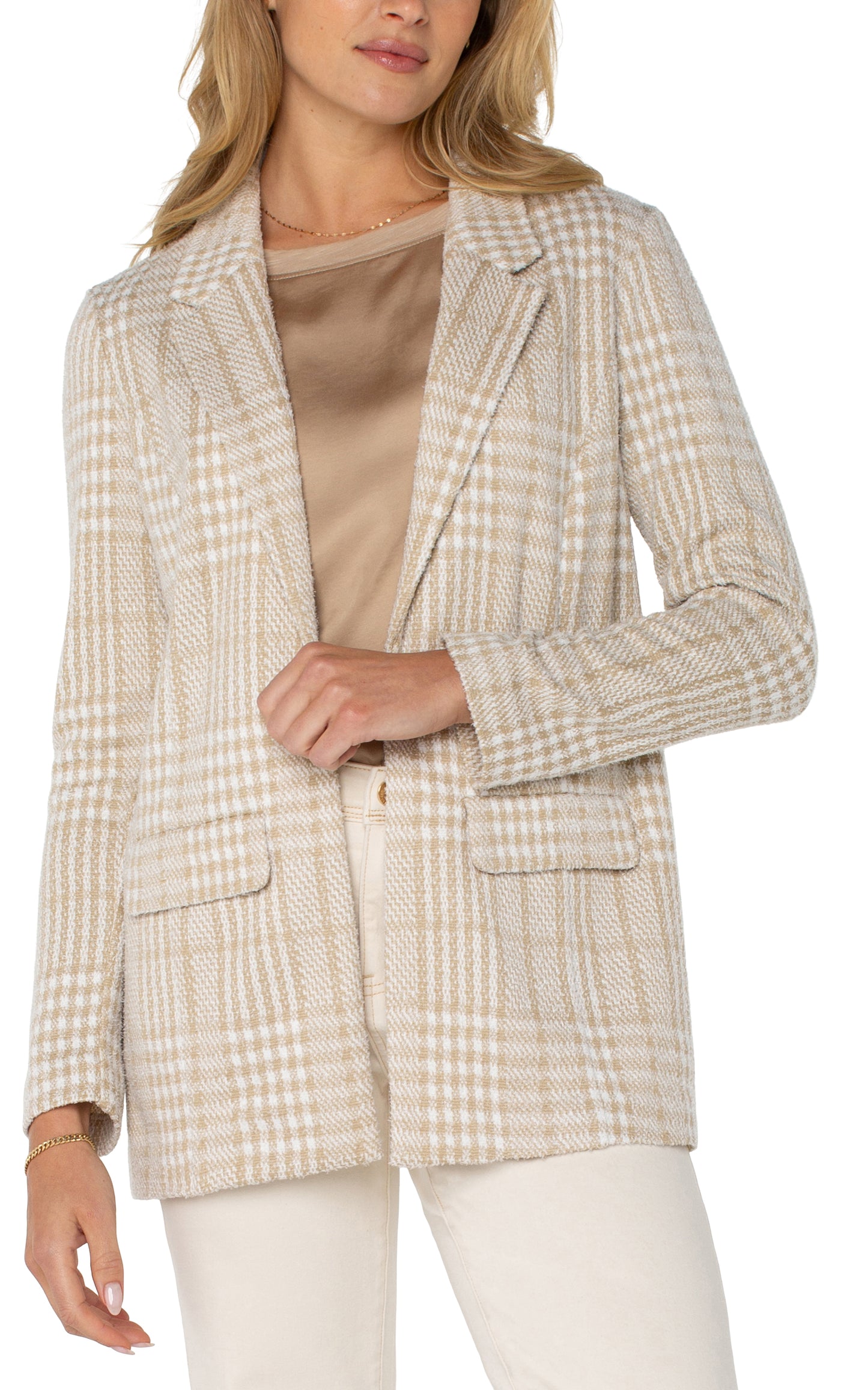 Liverpool Boyfriend Blazer (Cream Tan Plaid)