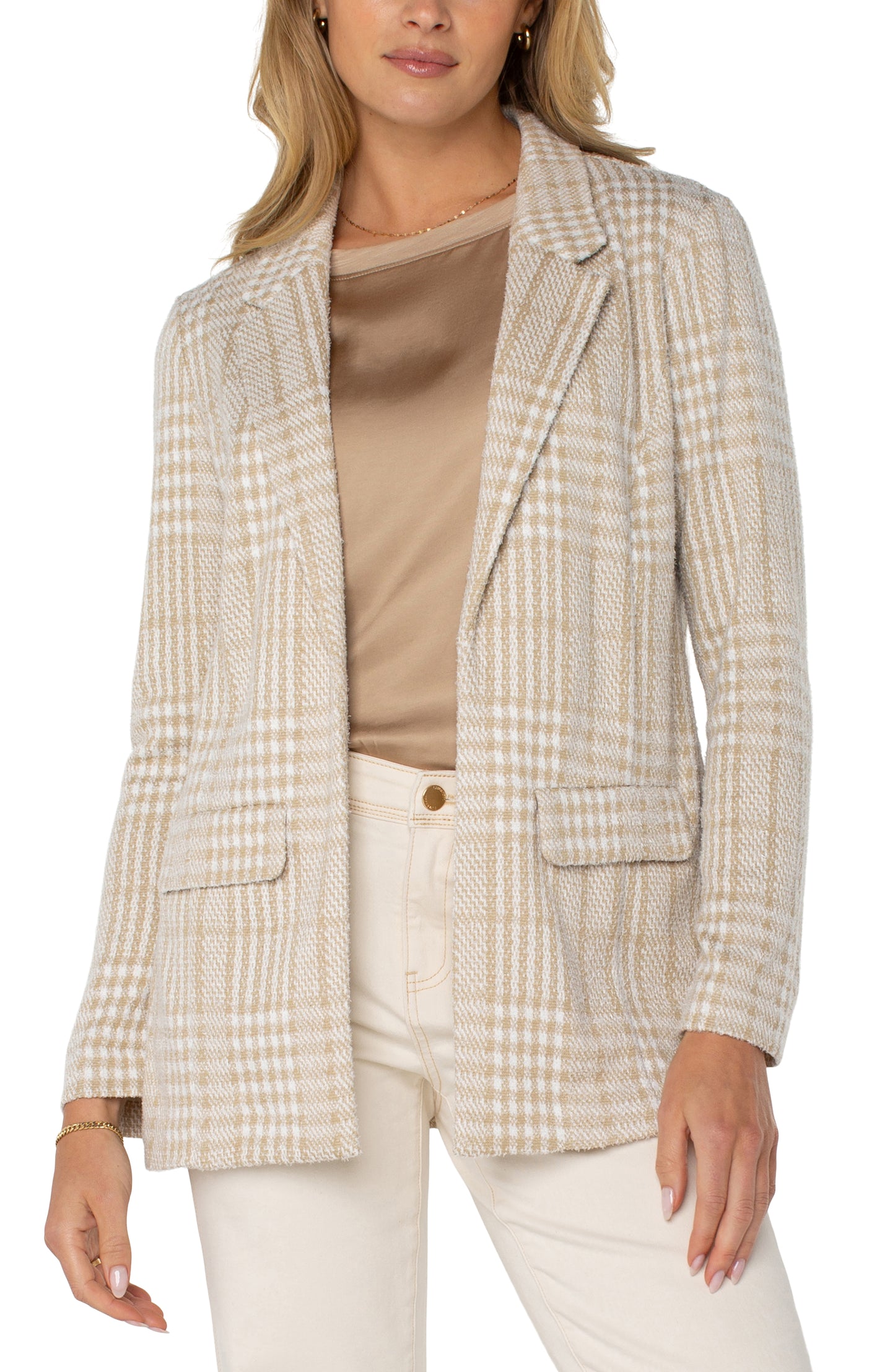 Liverpool Boyfriend Blazer (Cream Tan Plaid)