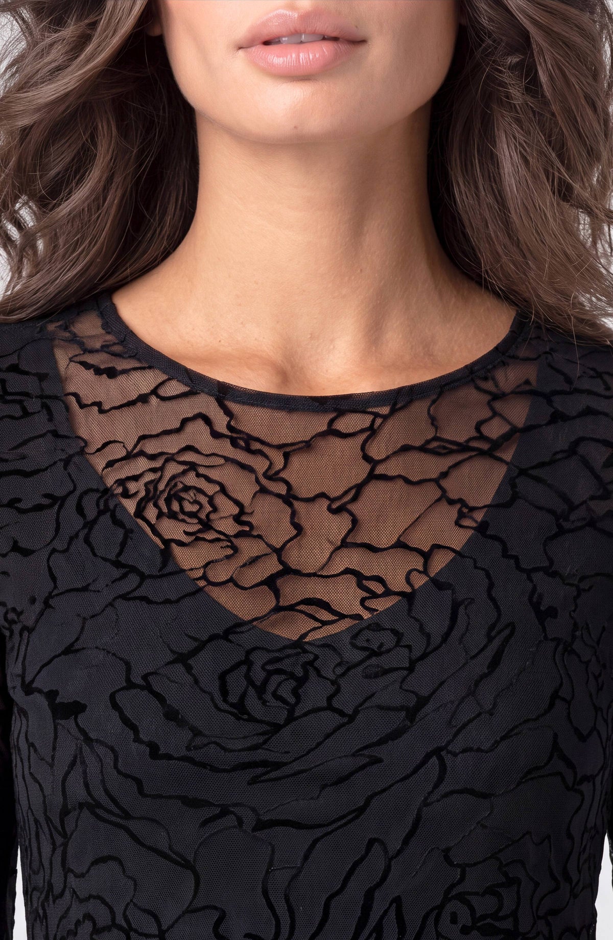 Liverpool Long Sleeve Layered Knit Top W/ Detail