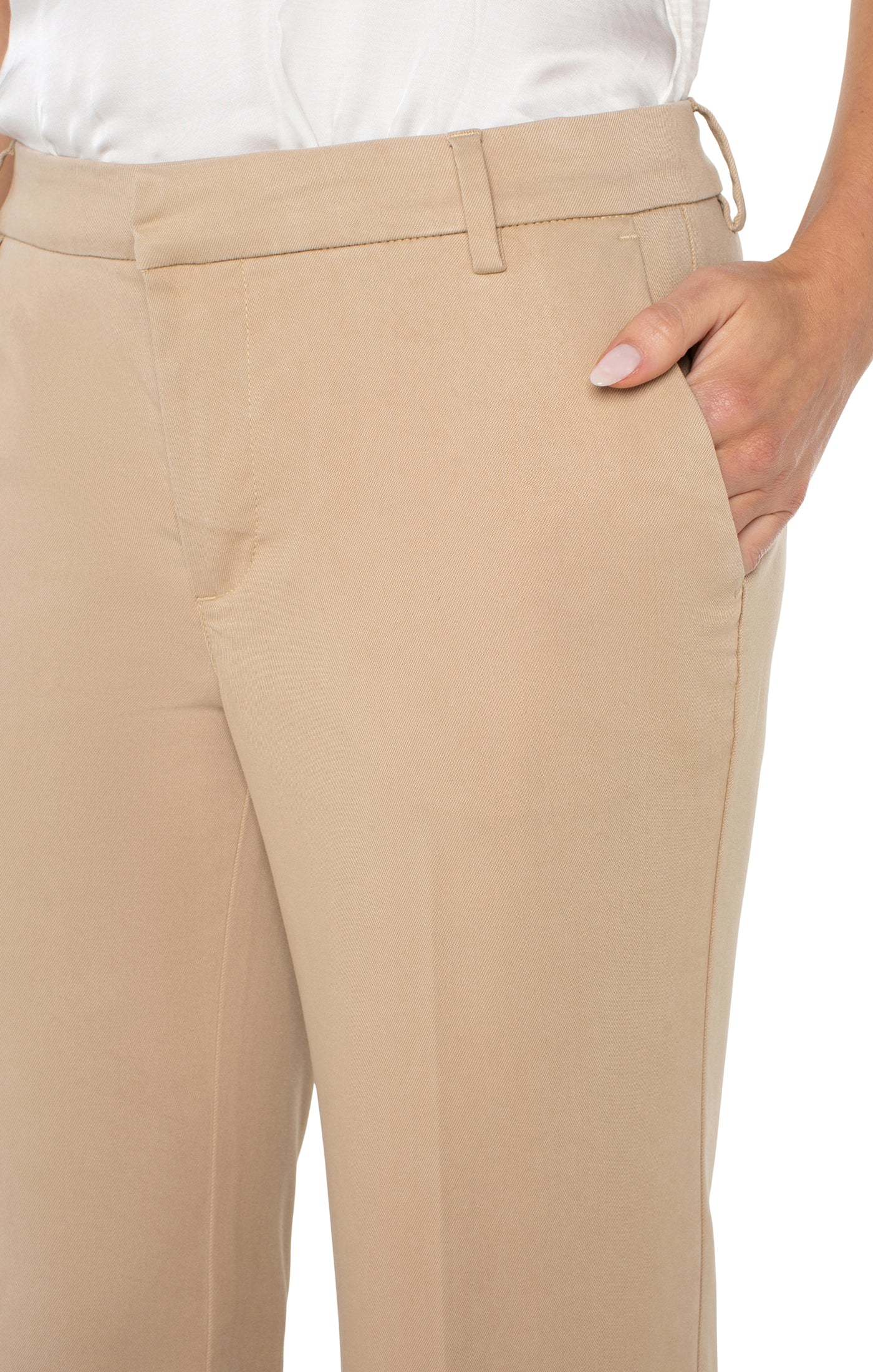 Liverpool Kelsey Wide Leg Trouser 31" Inseam (Sand Dune)