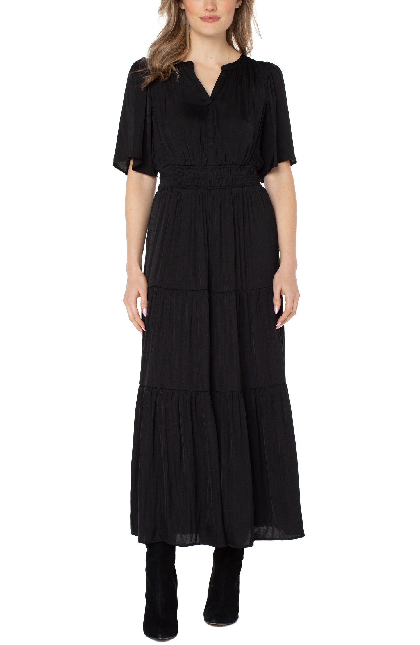 Liverpool Woven Maxi Dress (Black)